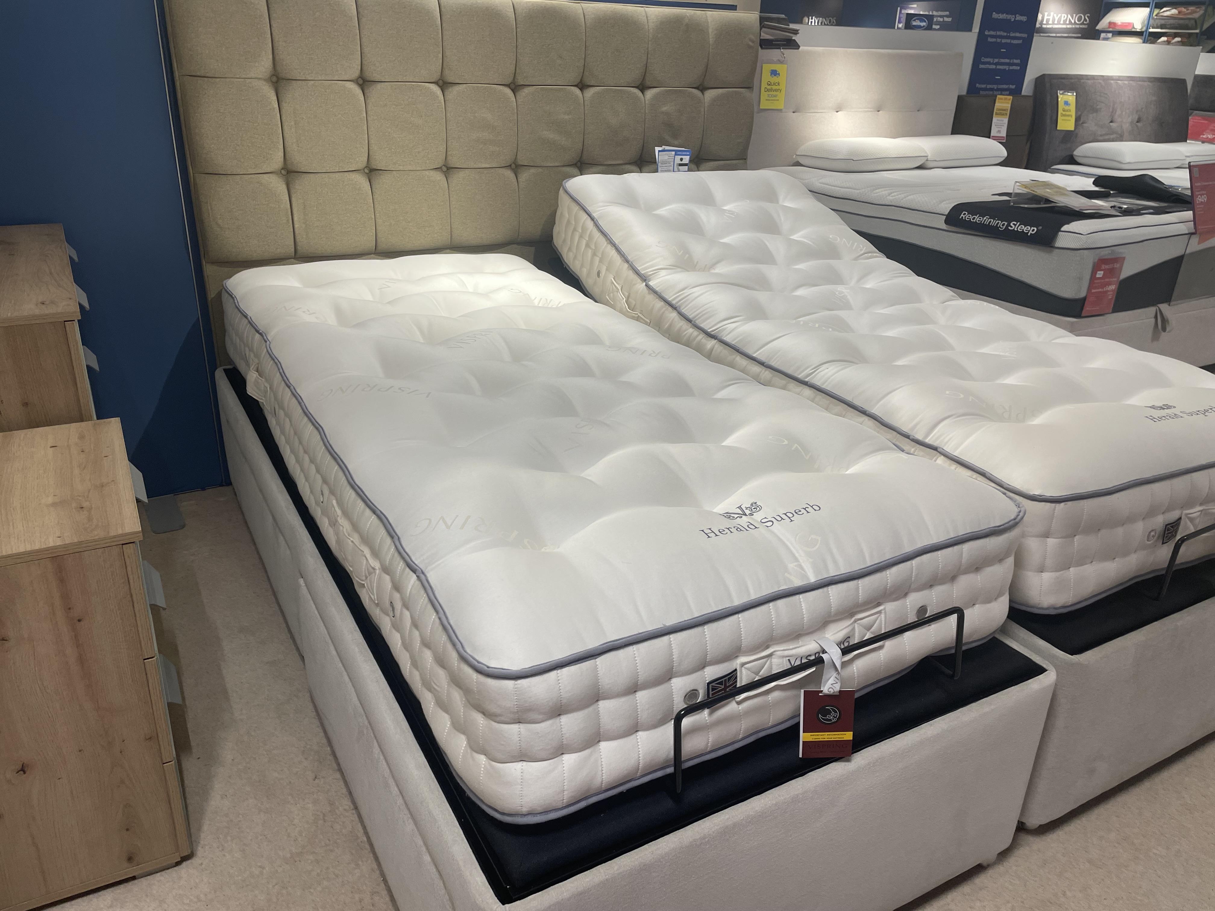 Emotion Superking size  Adjustable 4 drawer divan set with Vispring Hearld superb mattresses in  on Furniture Village