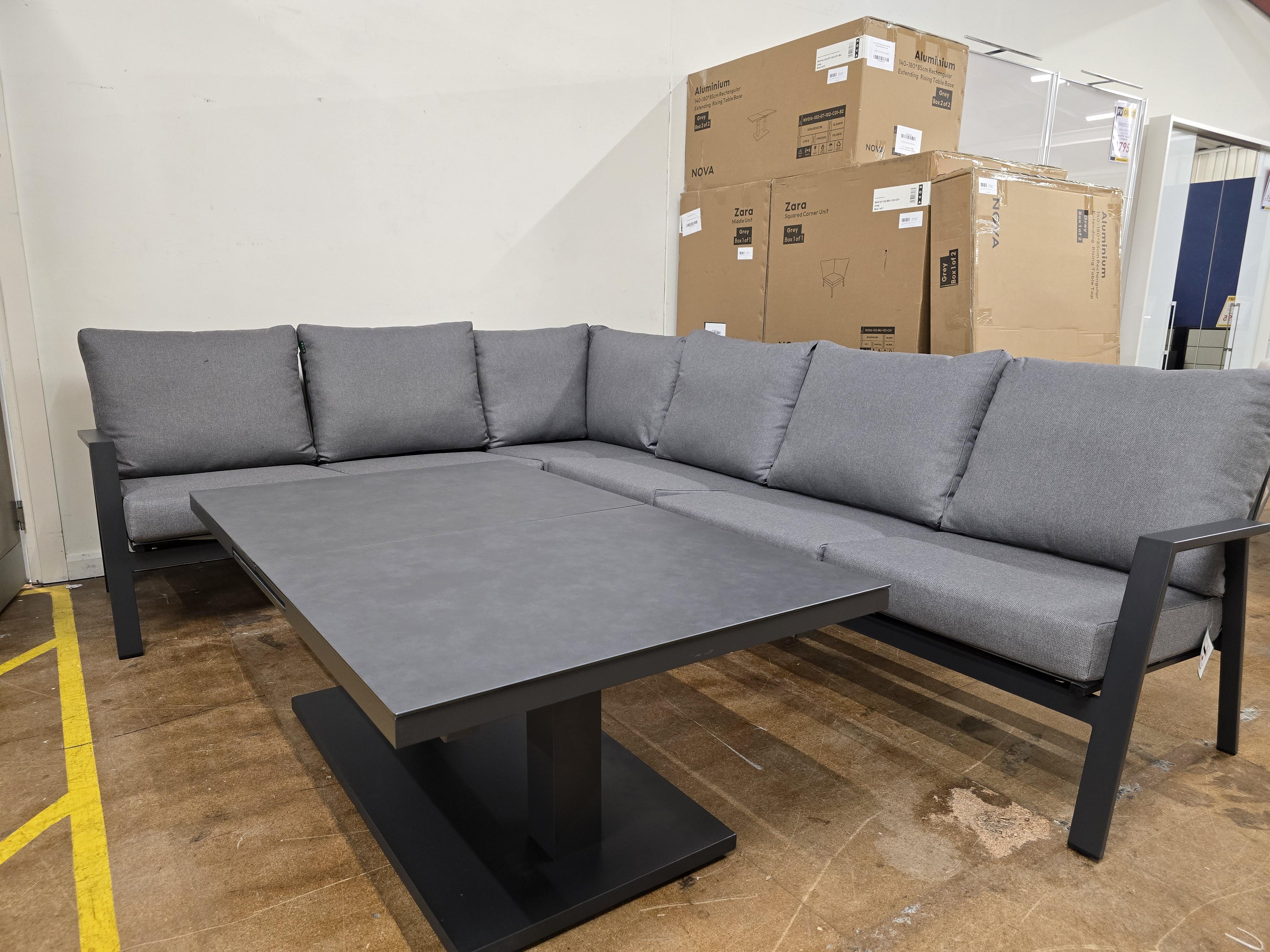 Dia L-Shape corner sofa set Inc EXT Rising table in  on Furniture Village