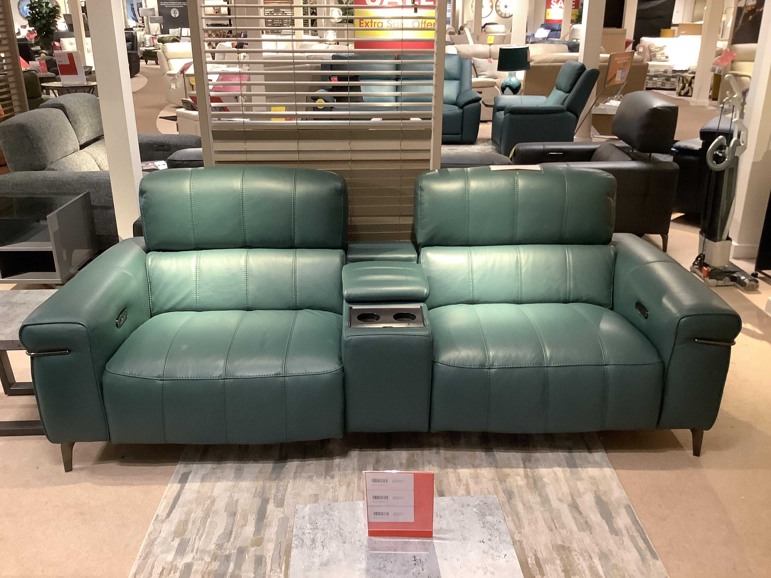 HOMESTAGE 2 Seater Media Sofa, Media Chair & Storage Footstool in  on Furniture Village