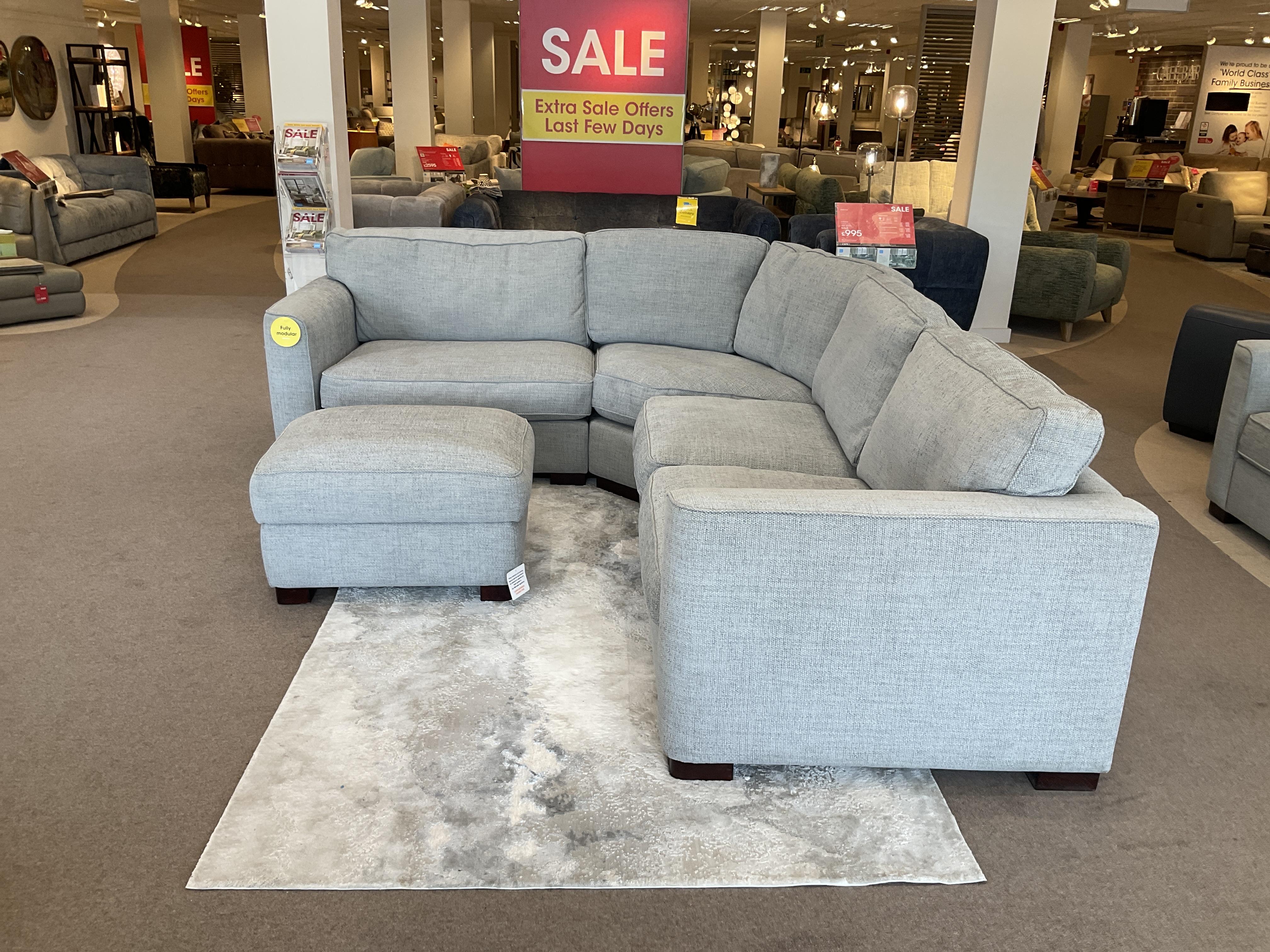 Elora Fabric Corner Sofa, Elora Chair and Elora Storage Footstool in  on Furniture Village