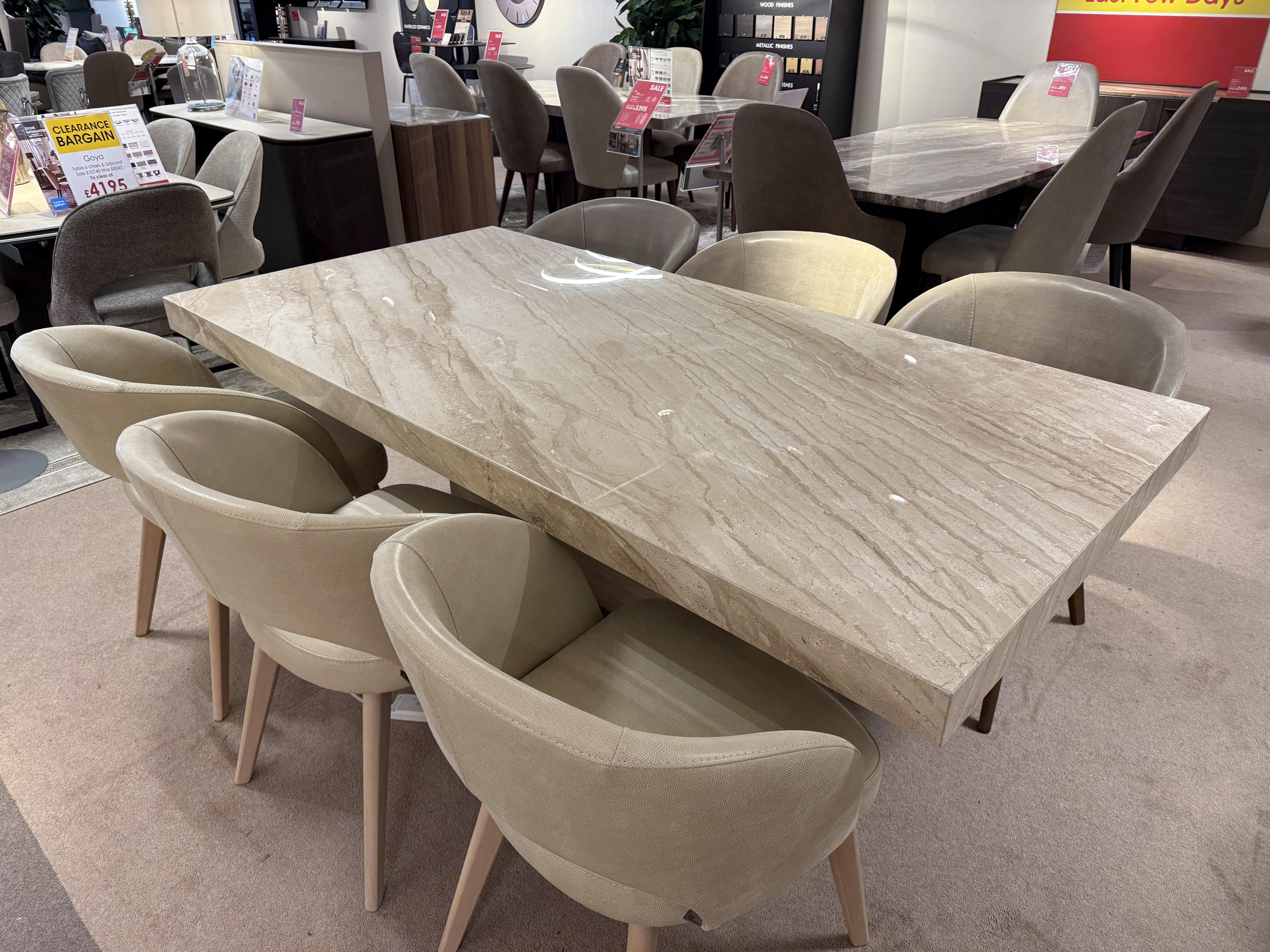 Goya Table 6 chairs & Sideboard in  on Furniture Village