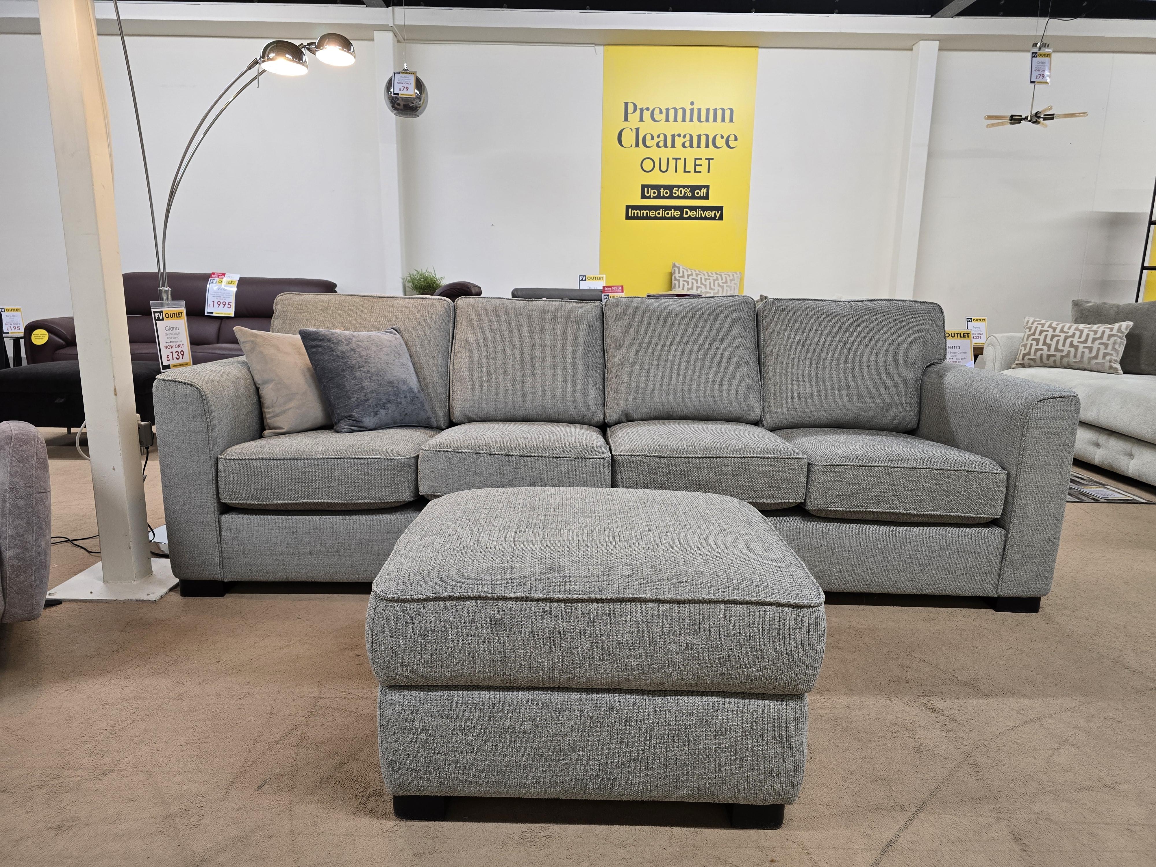 Elora 4 Seater sofa Inc Storage Footstool in  on Furniture Village