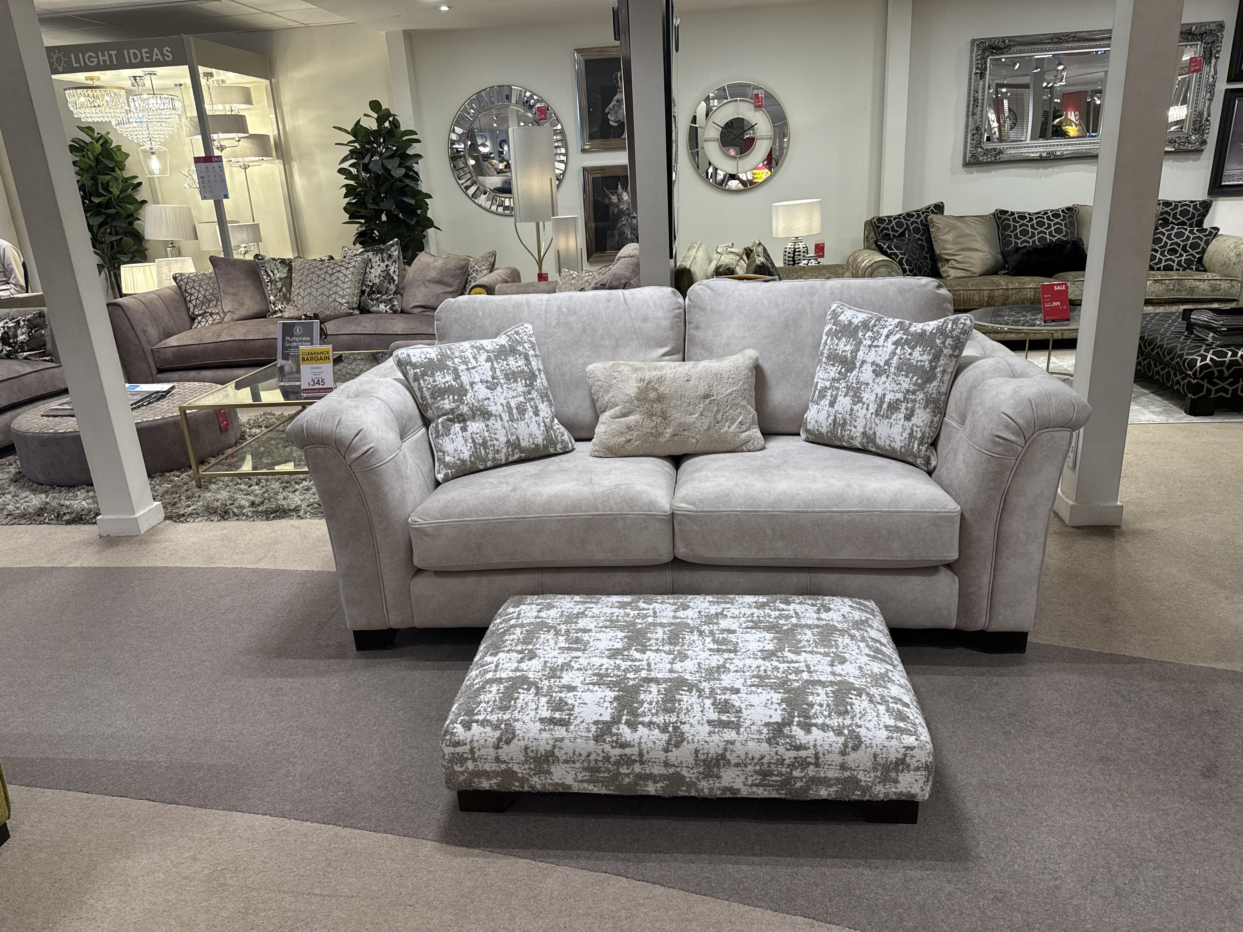 Aura 3 Seat Sofa and Footstool in  on Furniture Village