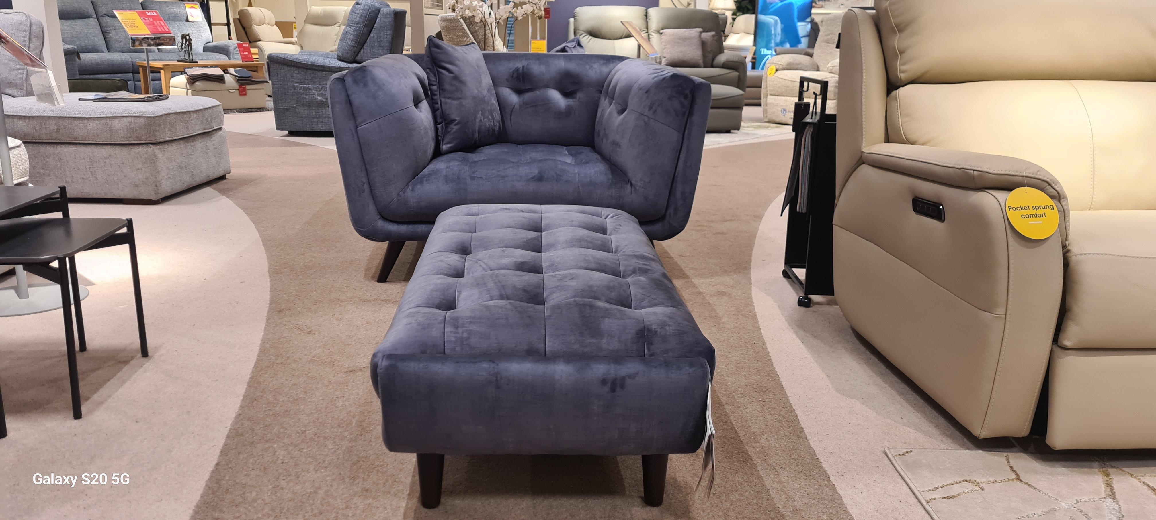 Rene cuddles, chair and footstool in  on Furniture Village