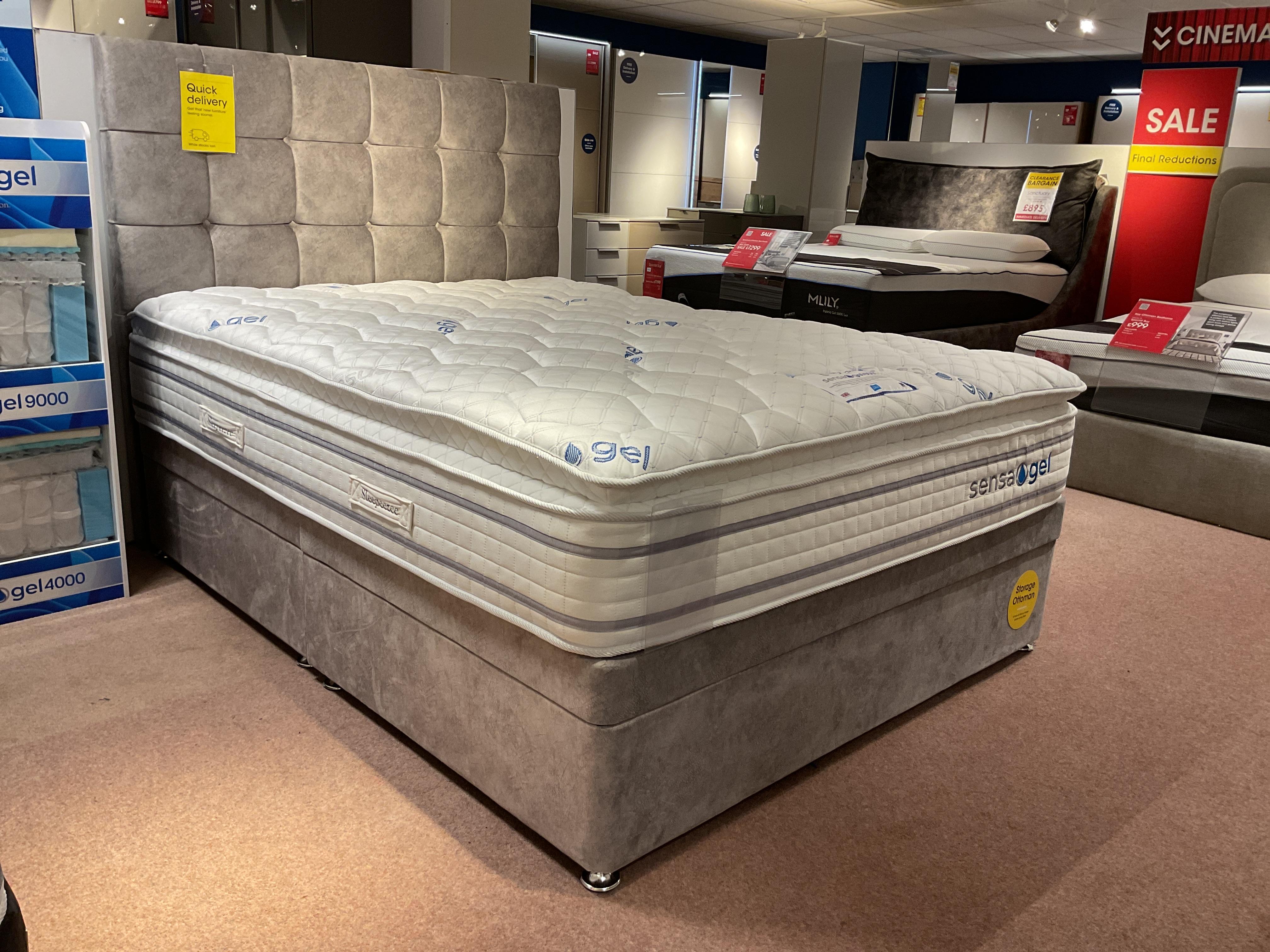 Sensa Gel 6000 springs 5’0 side ottoman in  on Furniture Village