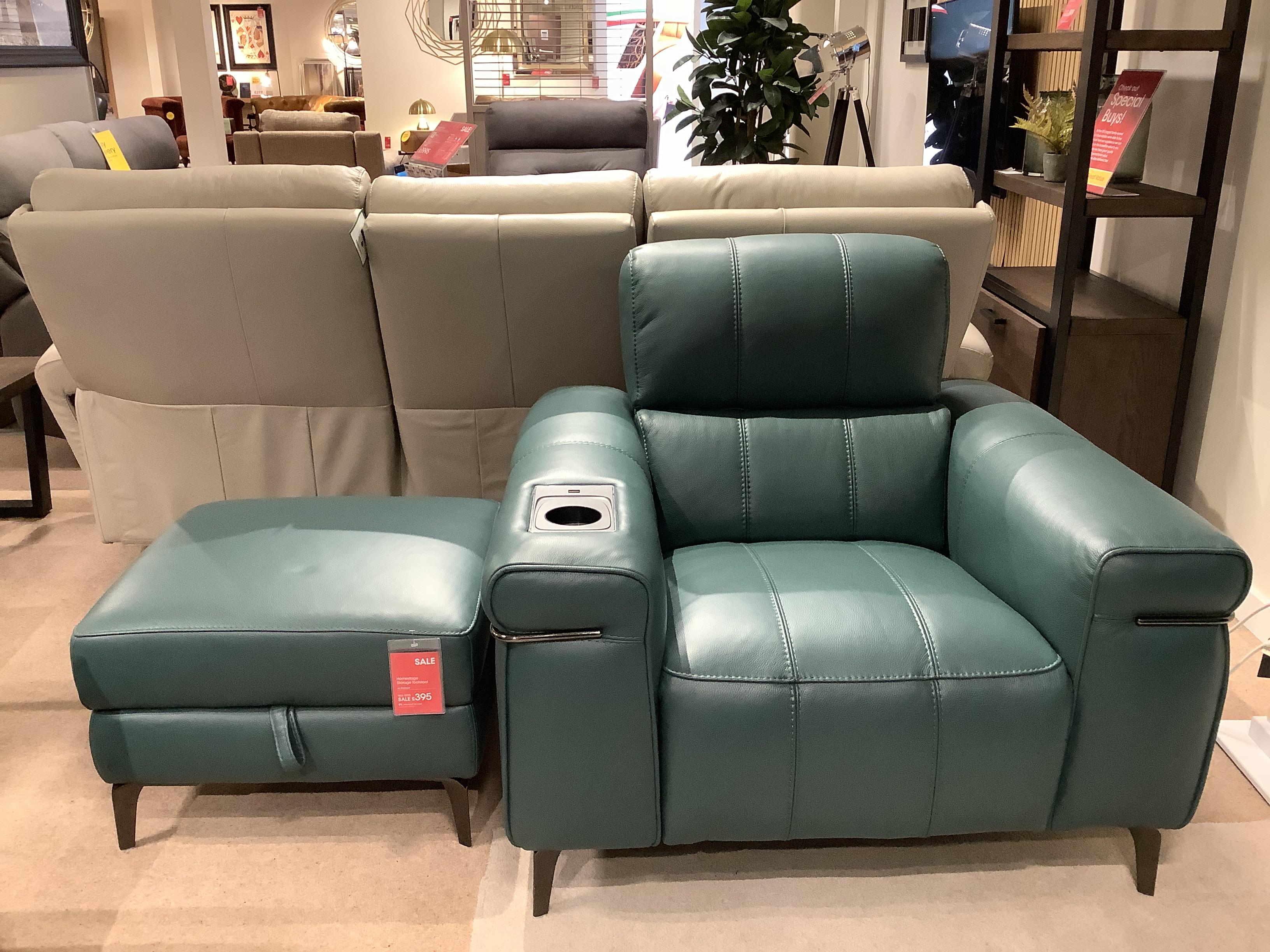 HOMESTAGE 3 Seater, 2 x Arm Chairs & Footstool in  on Furniture Village