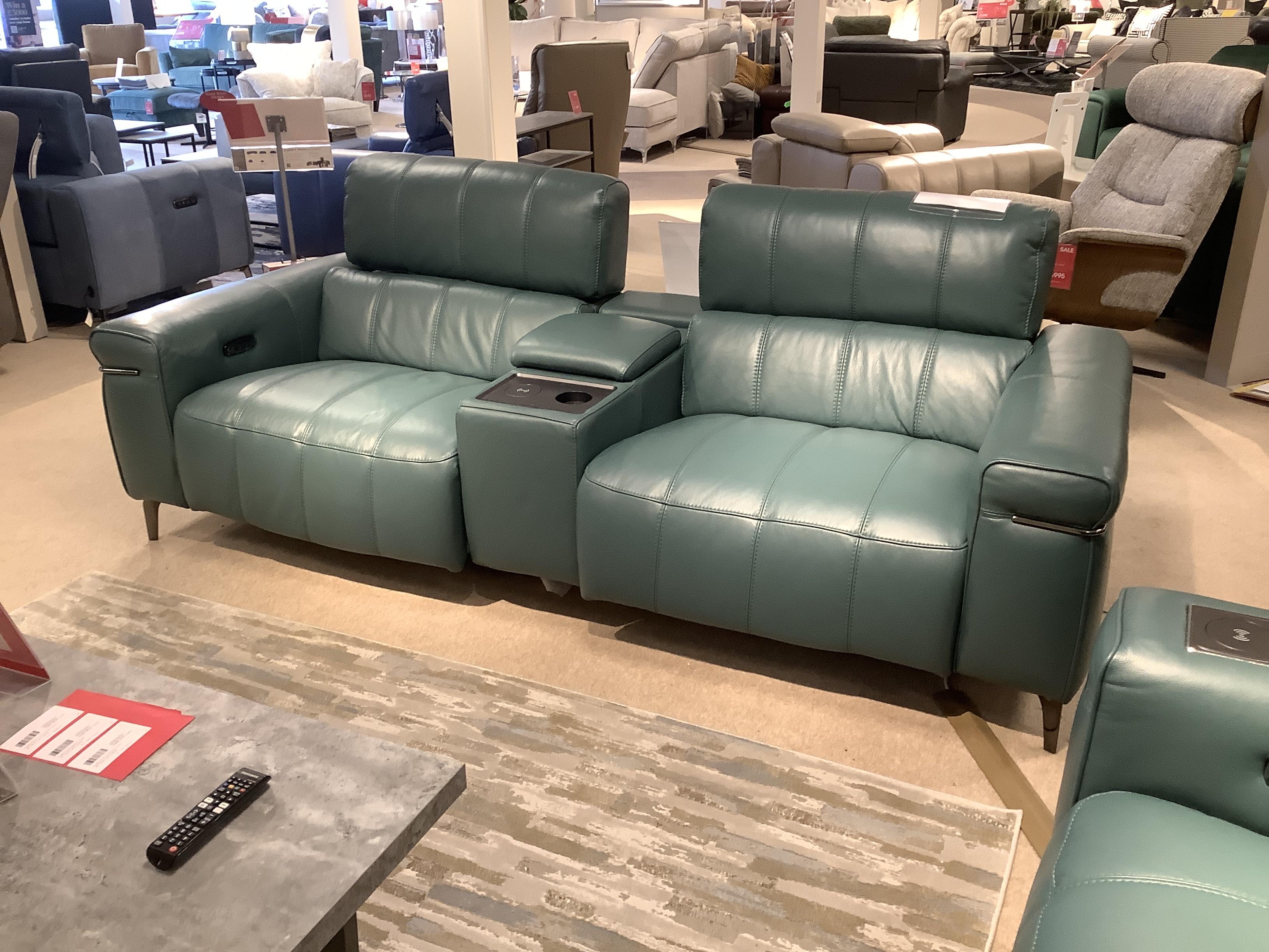 Homestage 3str Media Sofa, Media Chair + Storage Stool in  on Furniture Village