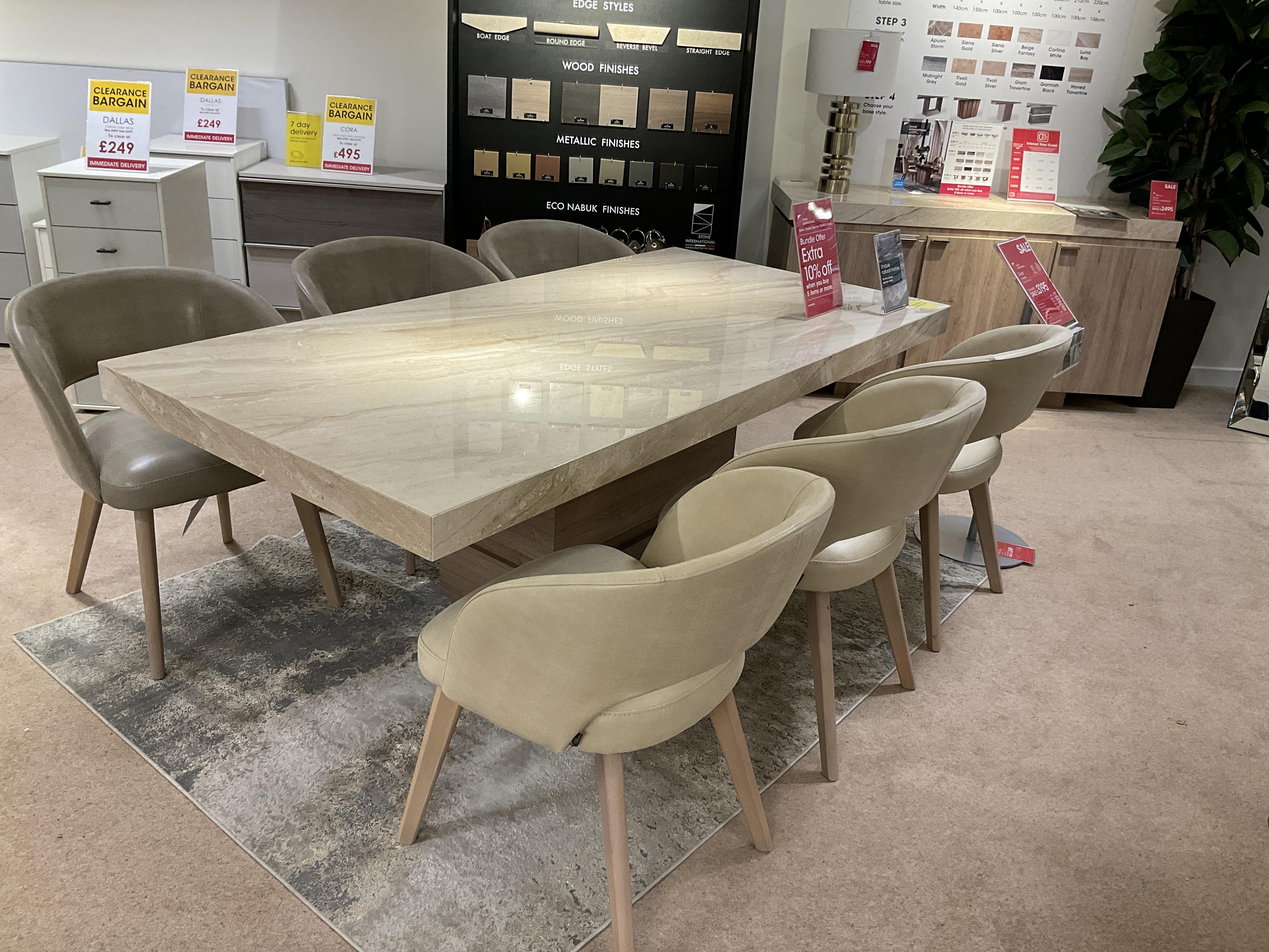 Goya Table & 6 dining chairs and Sideboard in  on Furniture Village
