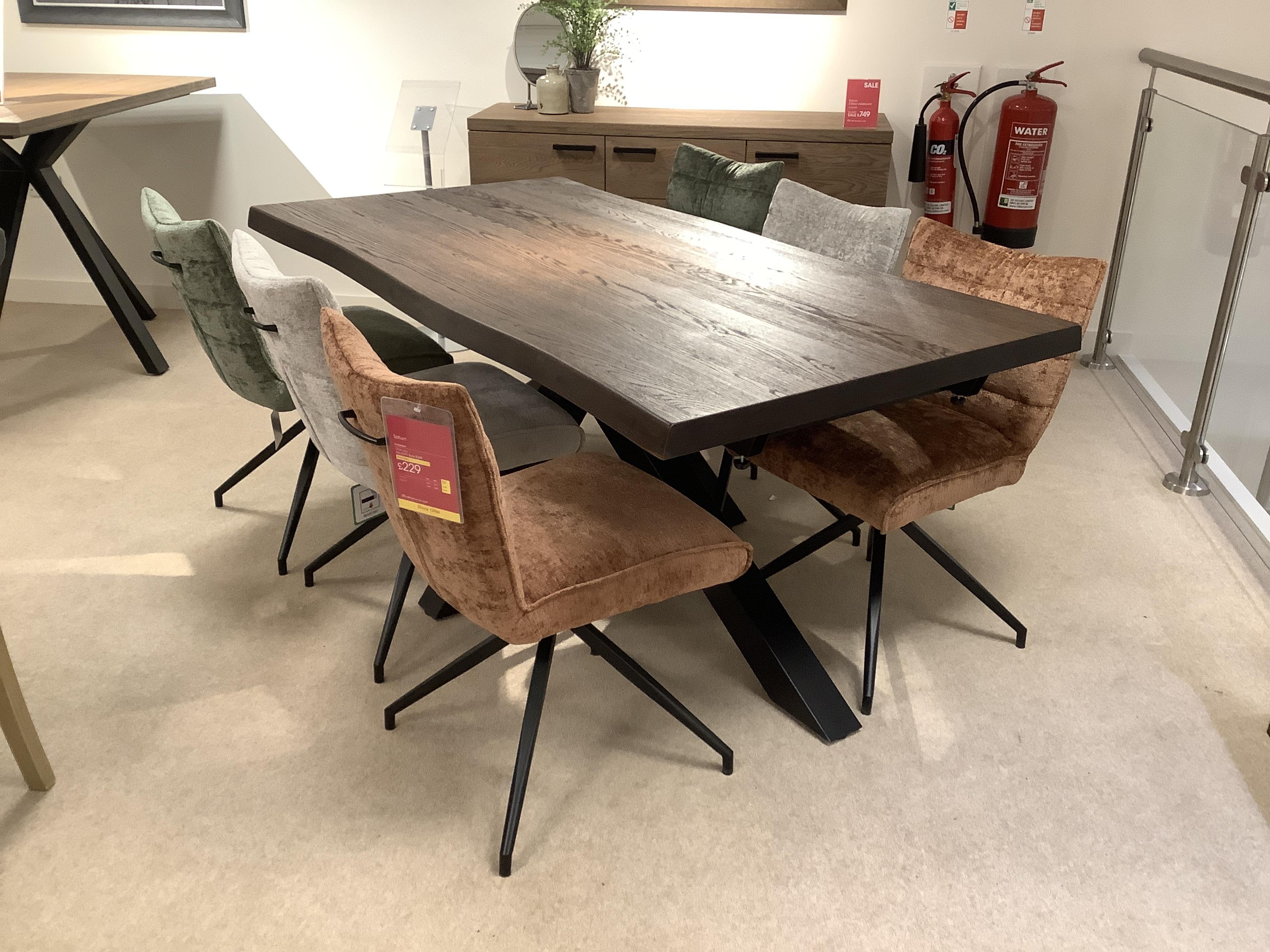 Mars Dining Table & 6 Chairs + Extension Leaf in  on Furniture Village