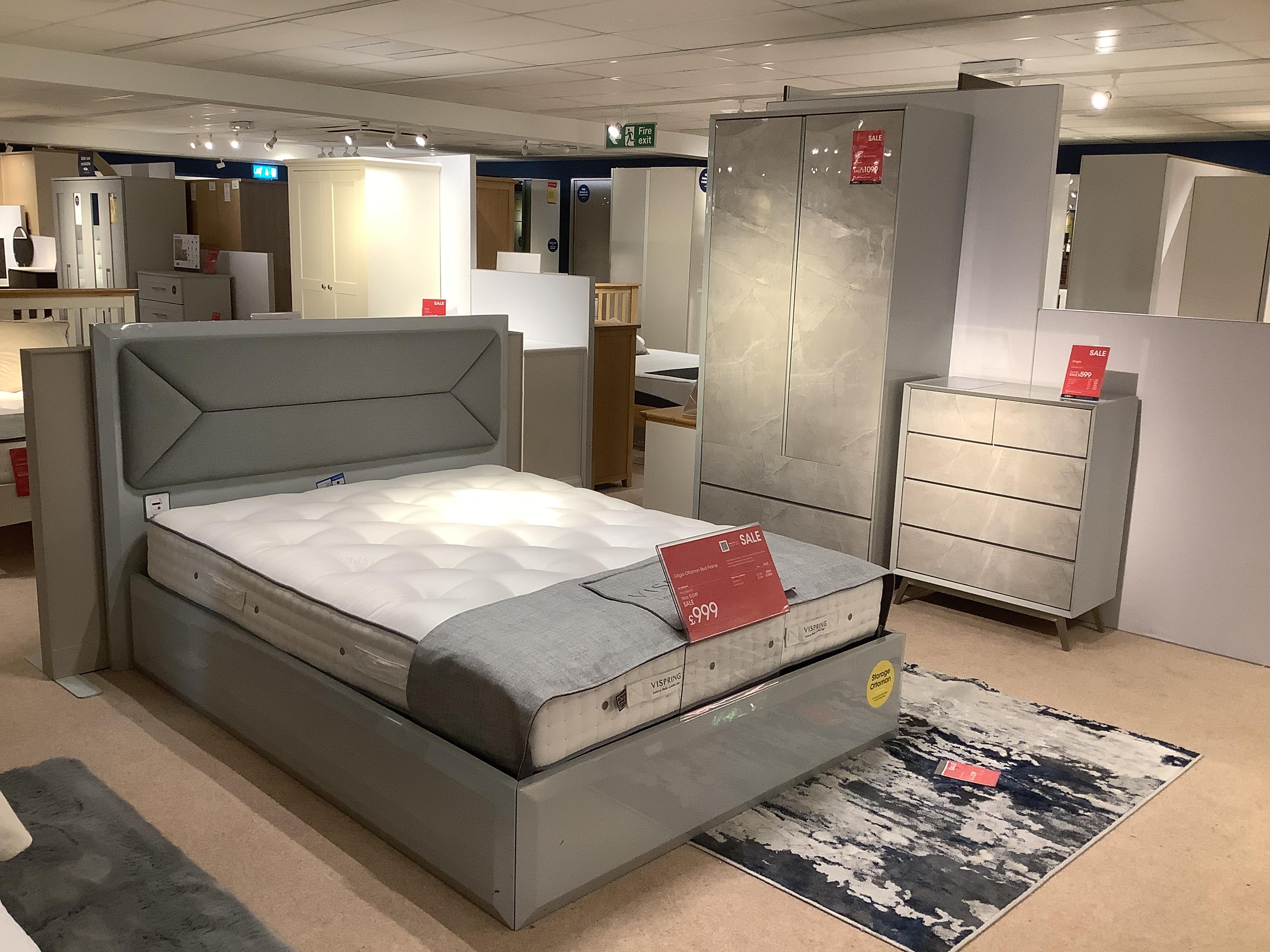GRIGIO King size Bed frame , Bedside , Chest & Wardrobe in  on Furniture Village