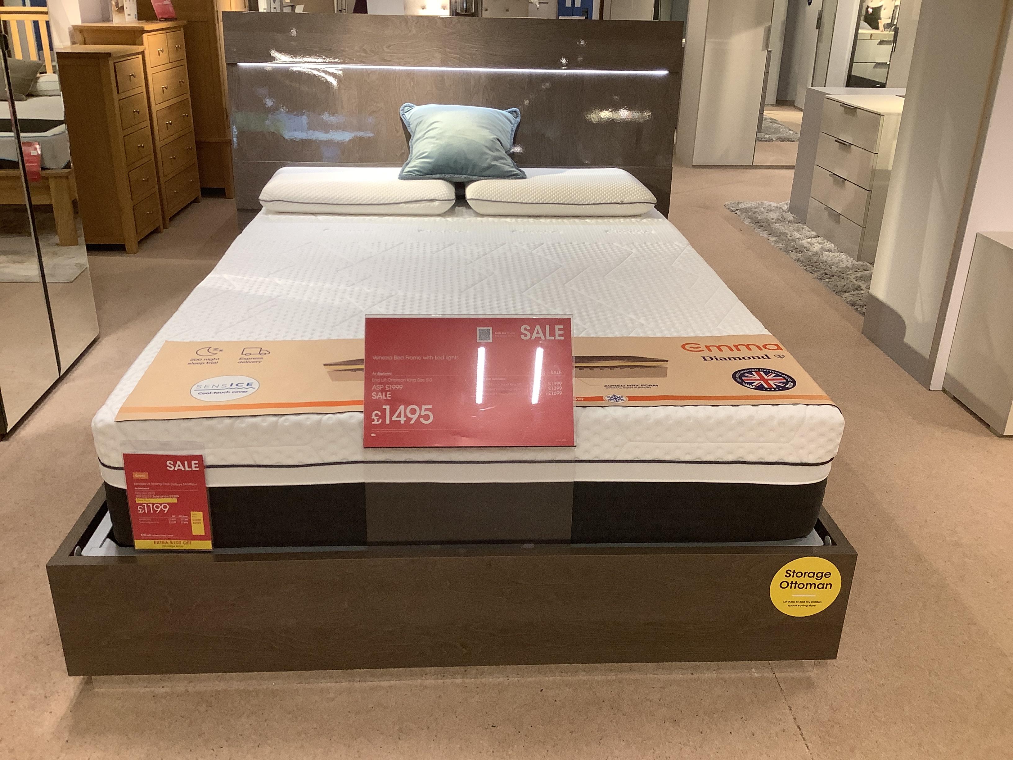 VENEZIA King Size Bed Frame , Bedside , Chest & Wardrobe in  on Furniture Village