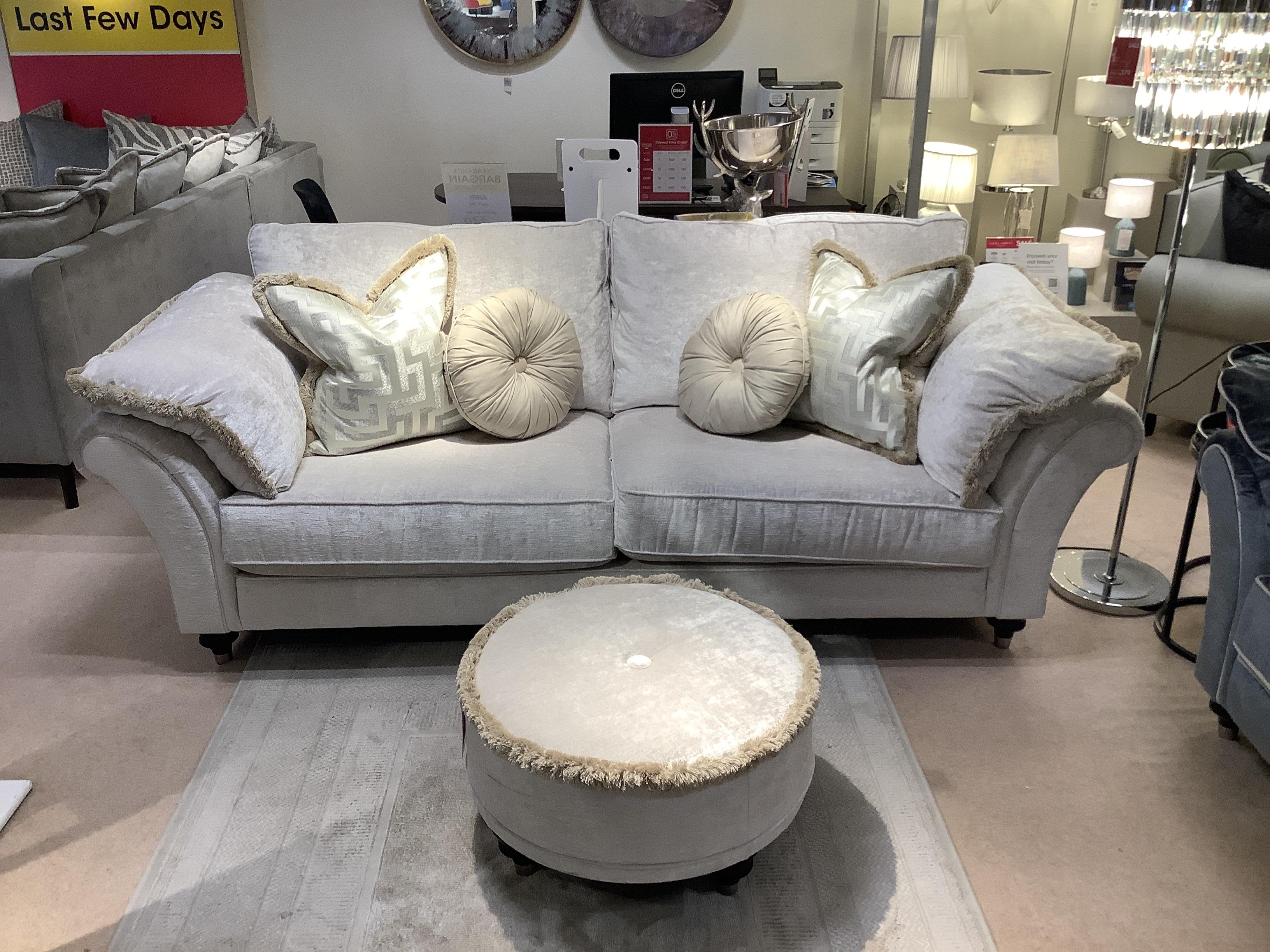 PRINCETON 3 Seater Sofa & Stool in  on Furniture Village