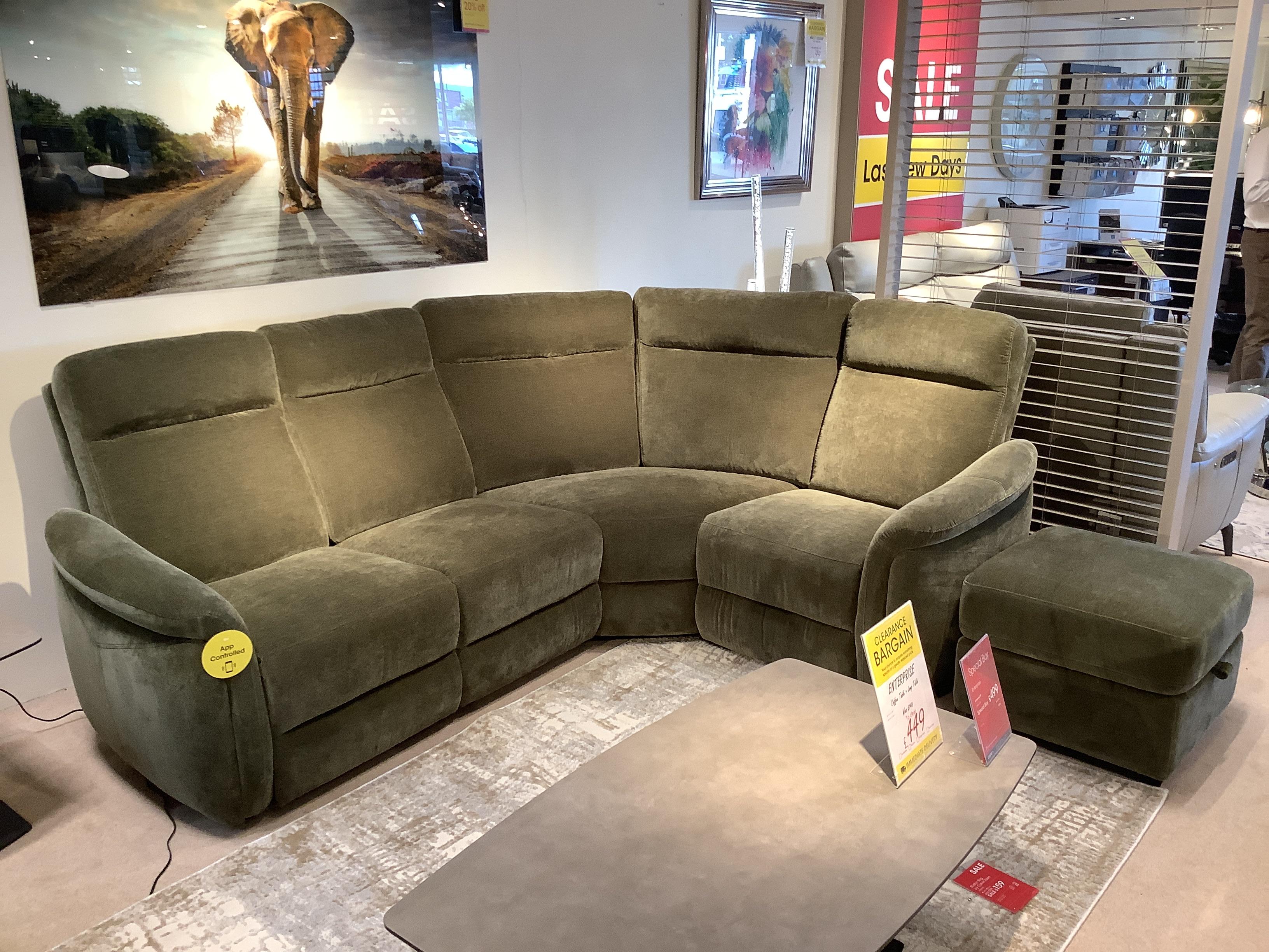 DUBLIN Power Corner Sofa & Footstool in  on Furniture Village