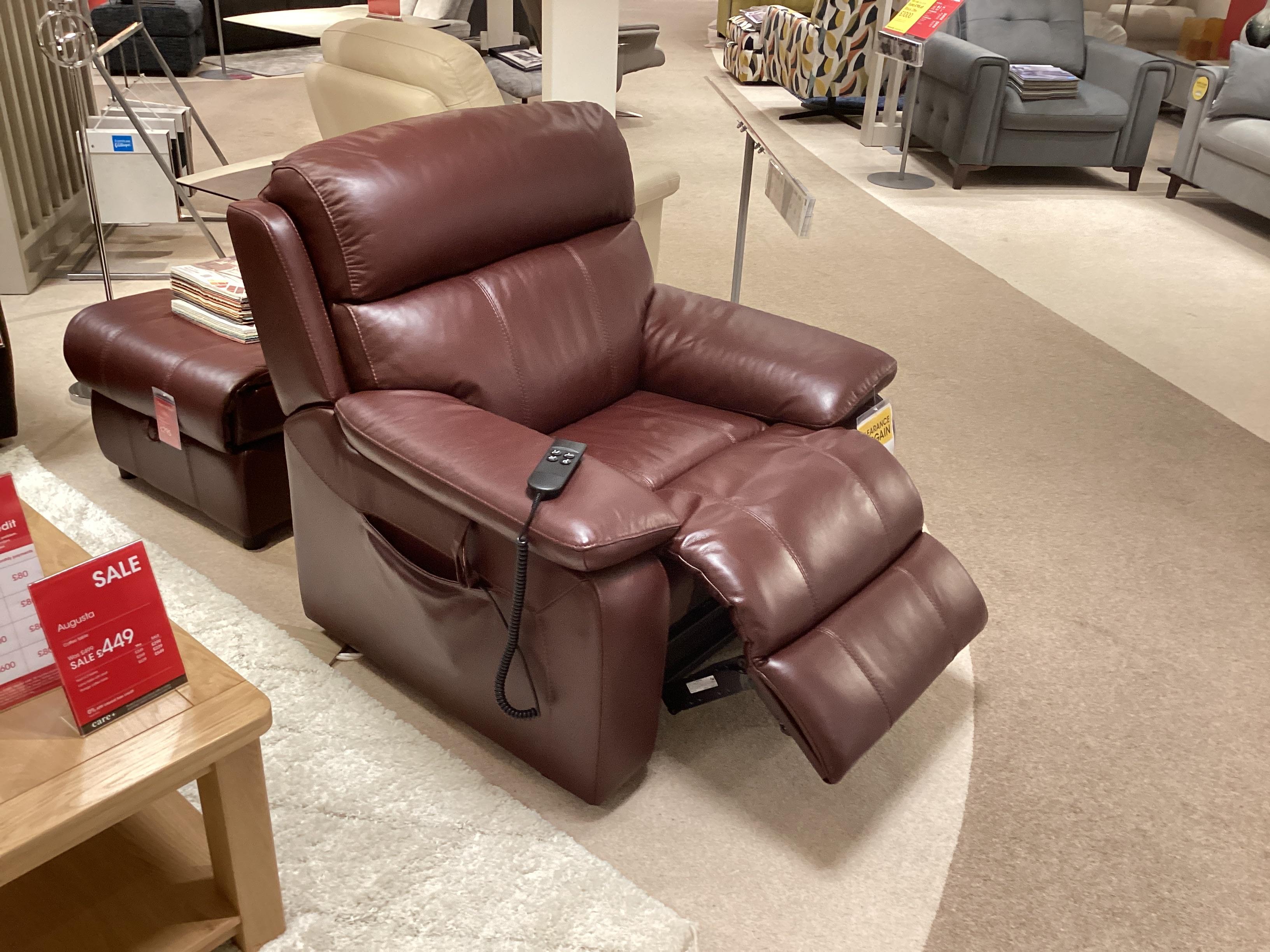 Moreno lift and rise armchair in leather in  on Furniture Village