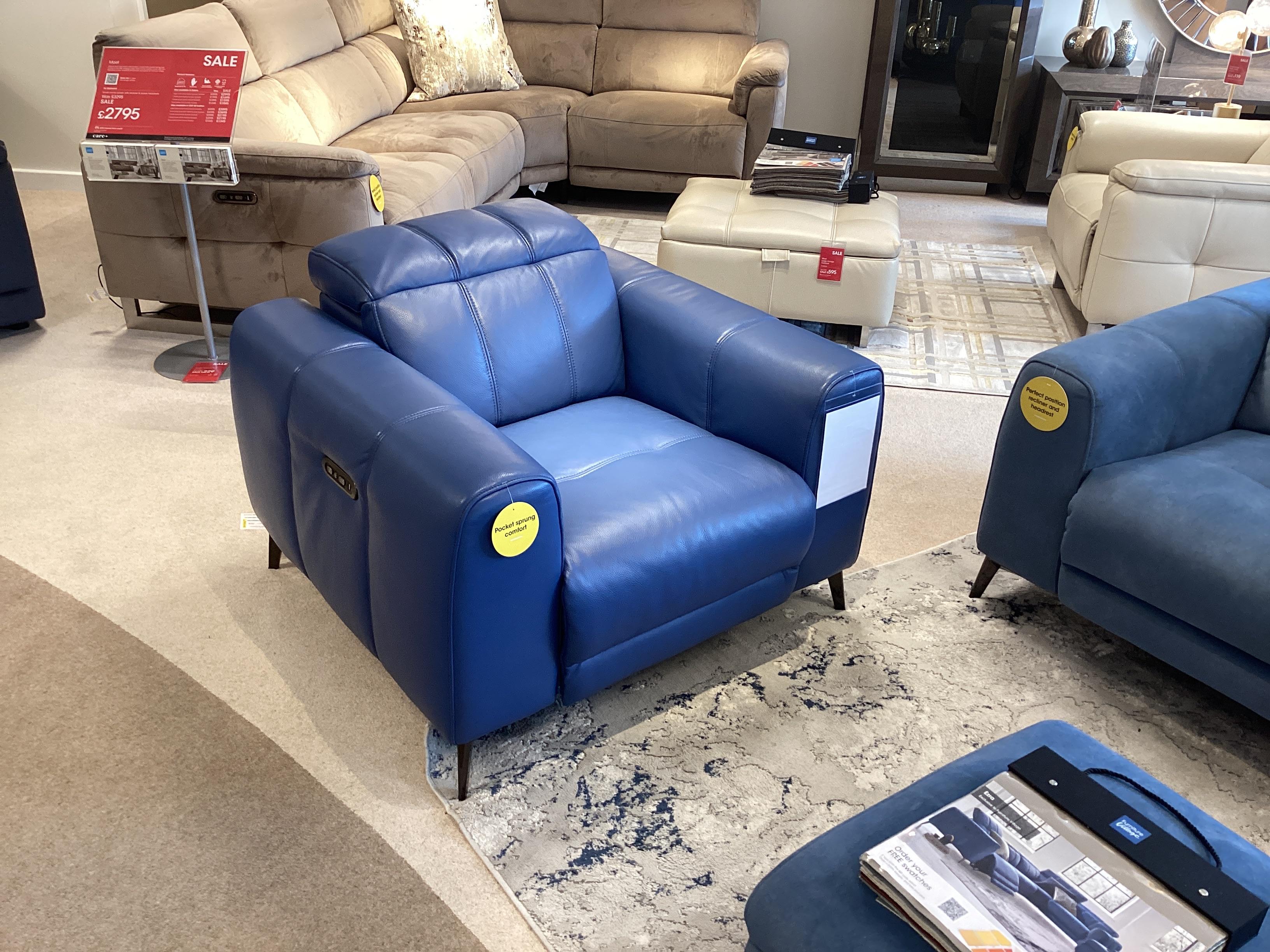 Ezra leather power recliner armchair in  on Furniture Village