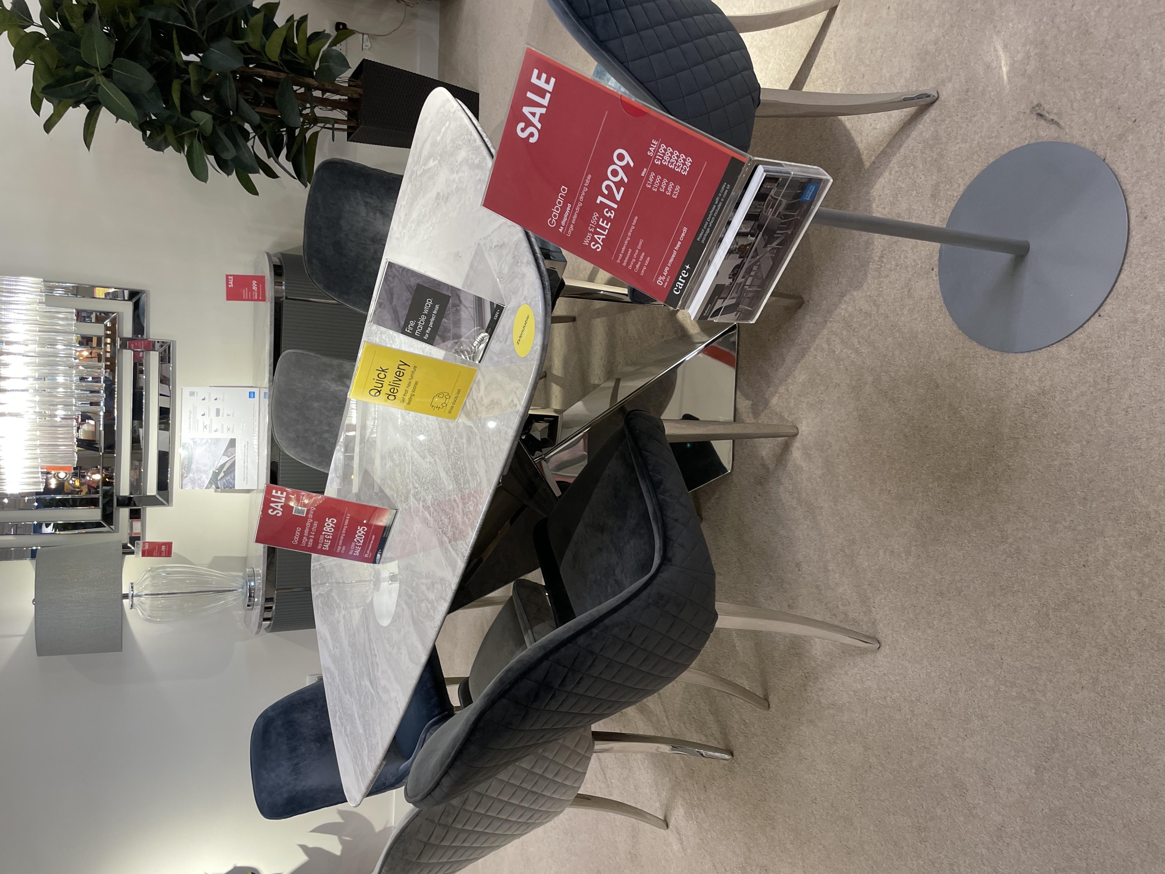Gabana ext table + 6 chairs in  on Furniture Village
