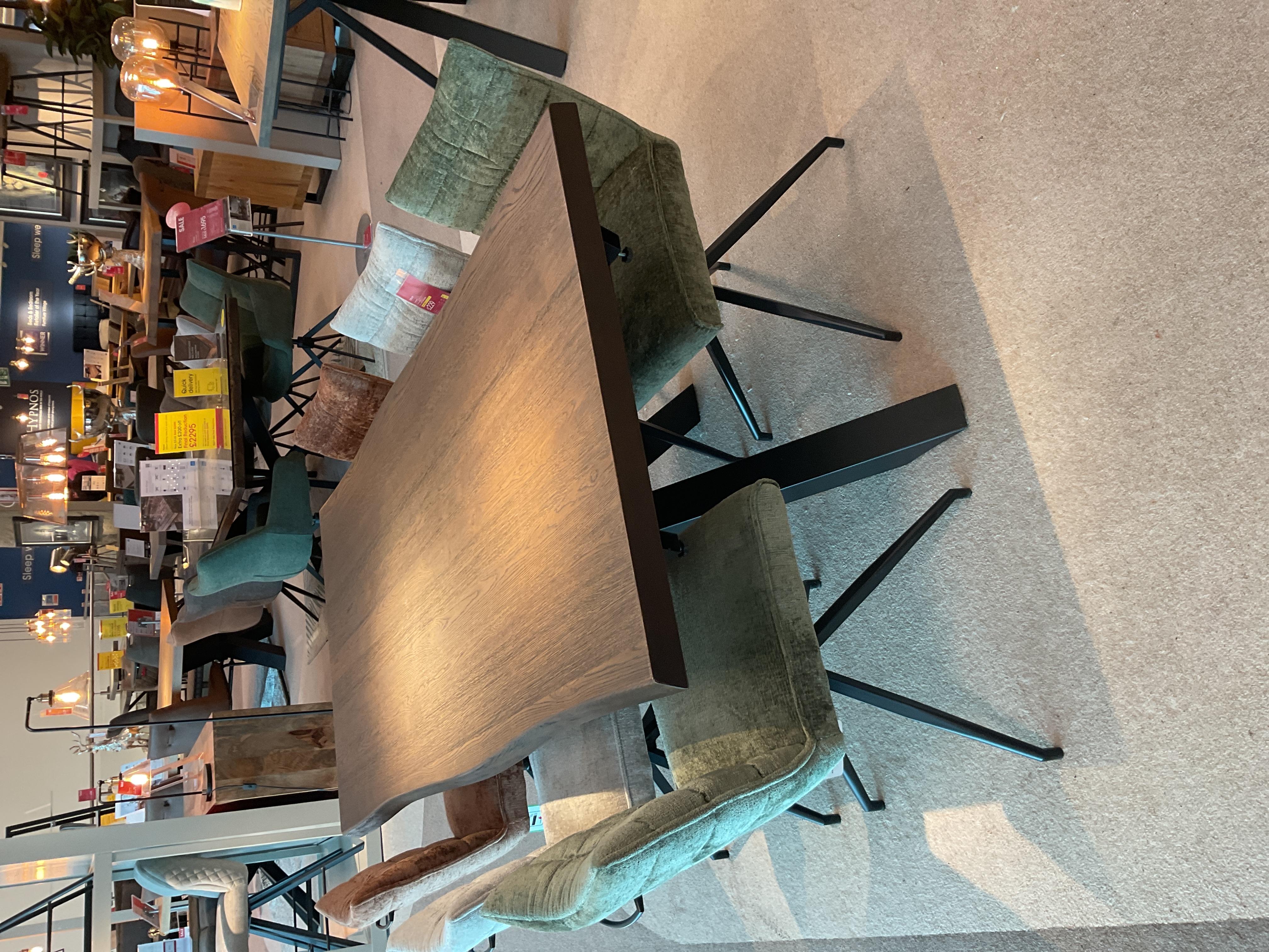 Mars 180cm Table with 6 Saturn Chairs in  on Furniture Village