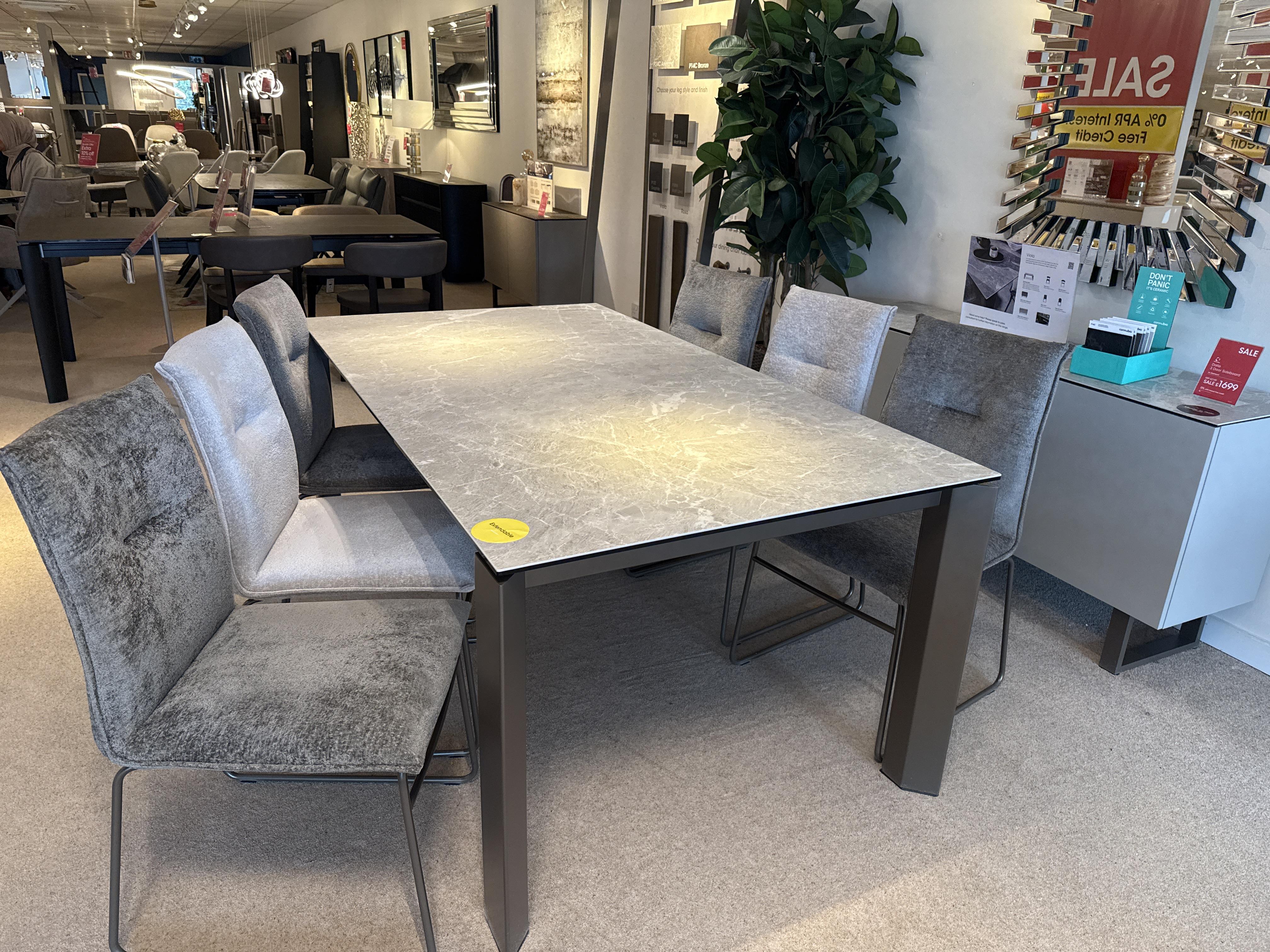 Viola 220cm Table and 6 Maya Chairs in  on Furniture Village