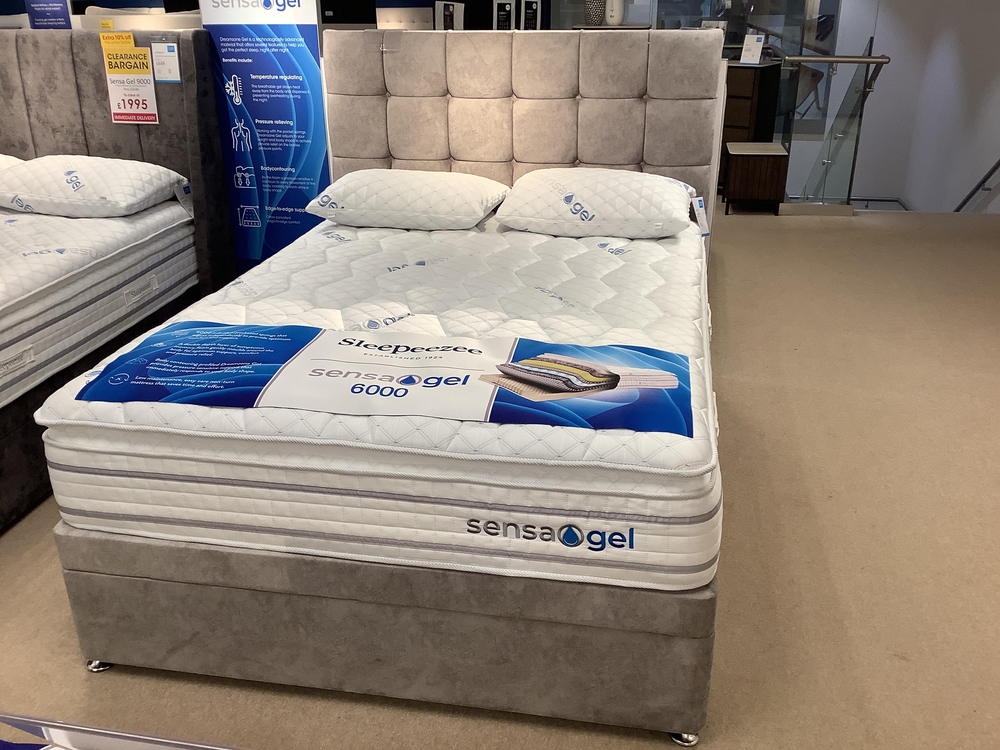 Sensa Gel 6000 King Side Ottoman Divan+Headboard in  on Furniture Village
