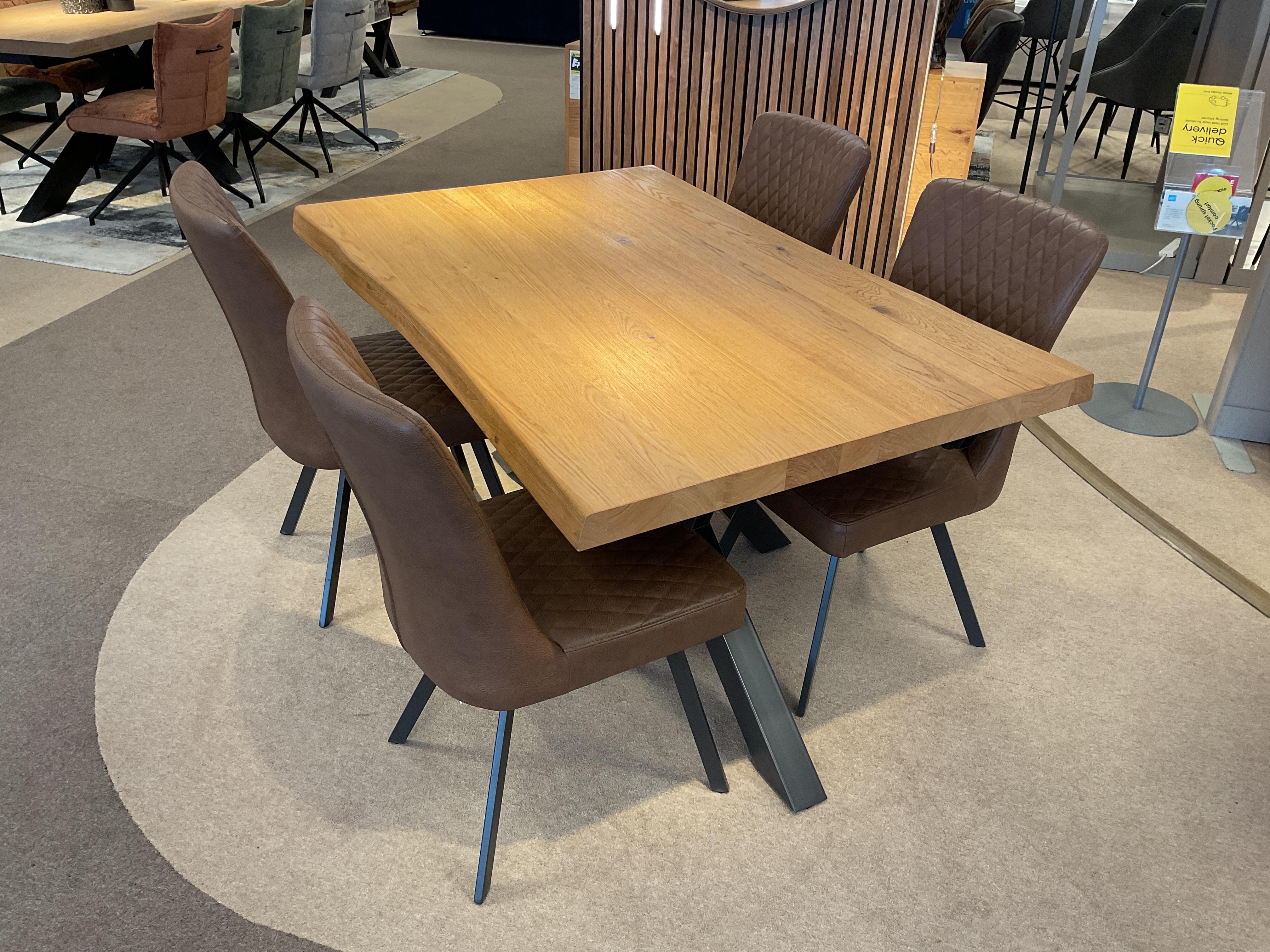 Earth Live Edge 140cm Table & 4 Chairs in  on Furniture Village
