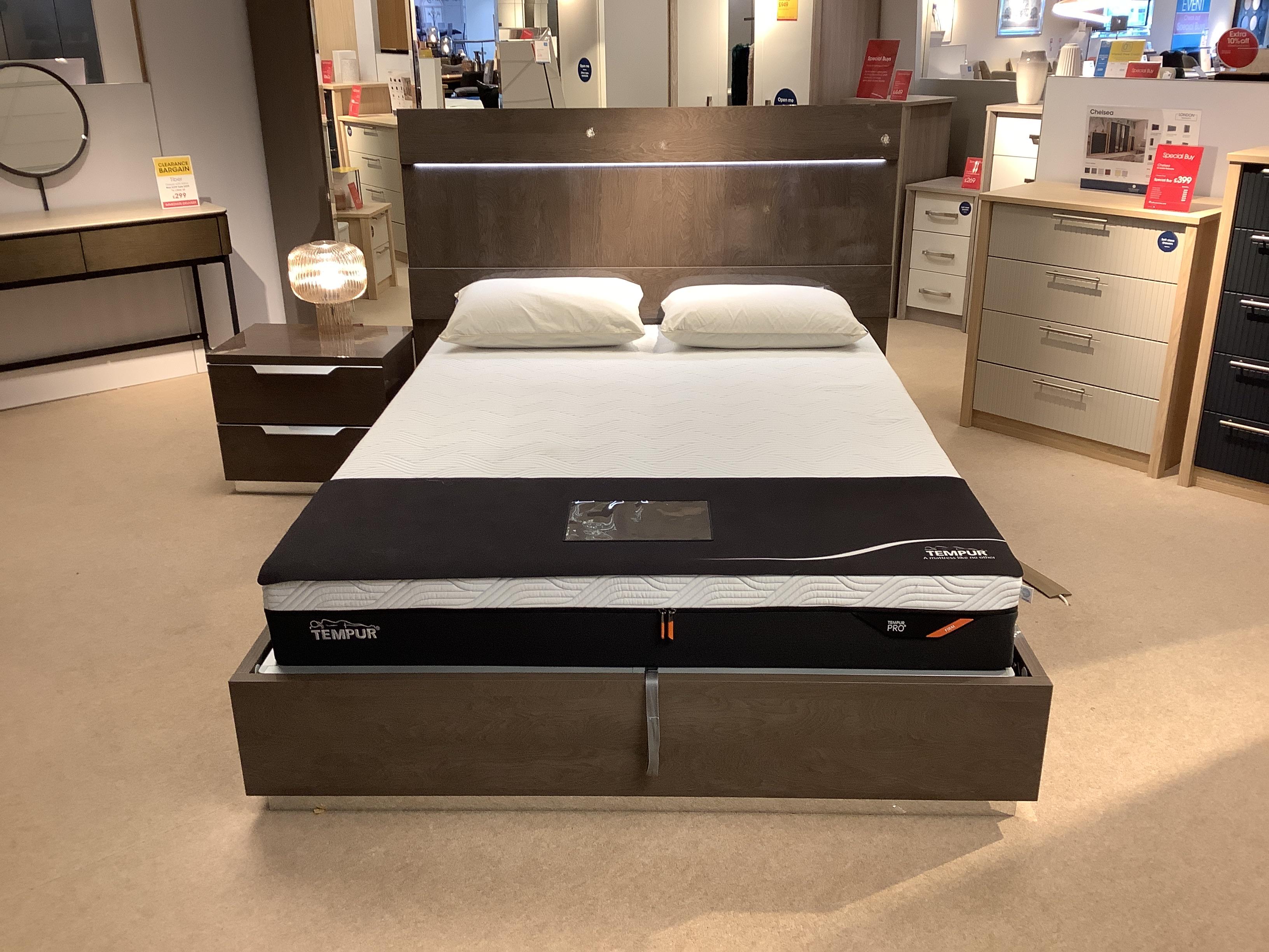 Venezia Ottoman King Frame+Tempur Pro Firm Mattress in  on Furniture Village