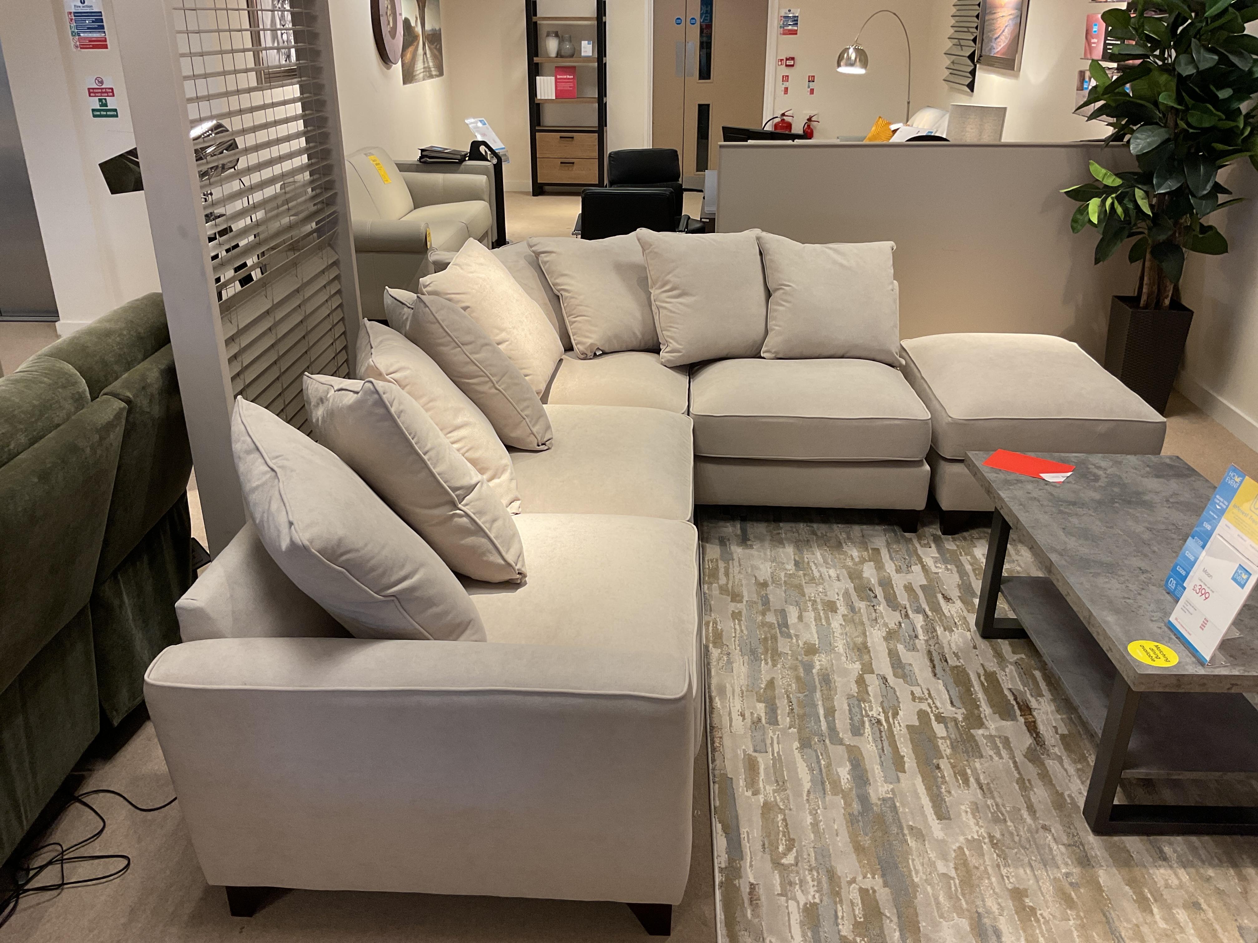 Legend RHF corner sofa - Cosmo Linen fabric, scatter back in  on Furniture Village