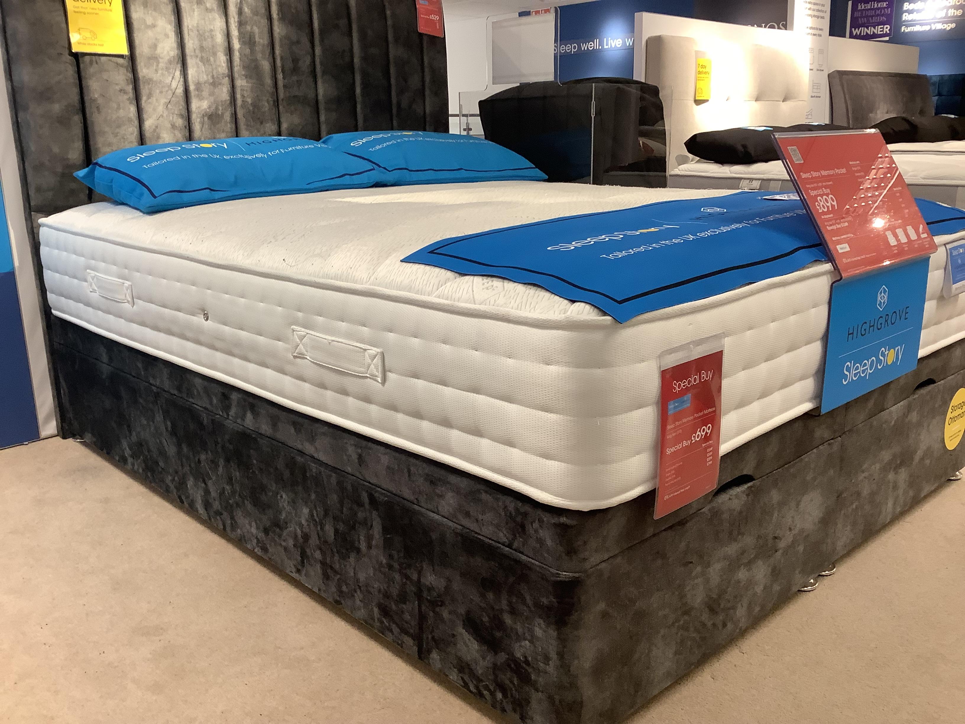 Sleep story 4’6 Double adjustable bed base & Natural comfort mattress Firm in  on Furniture Village