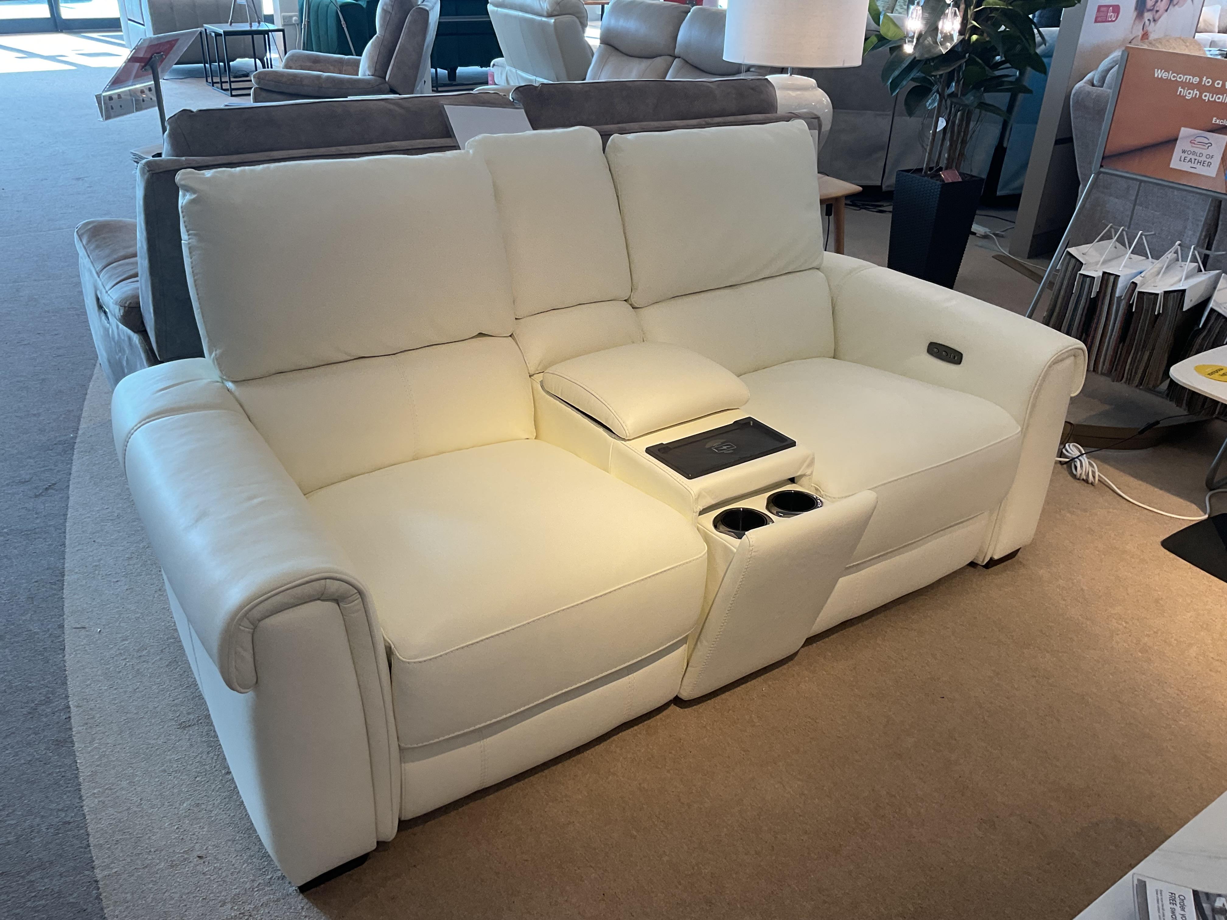 Nixon 2 Seater with charger/cup holder wedge in  on Furniture Village