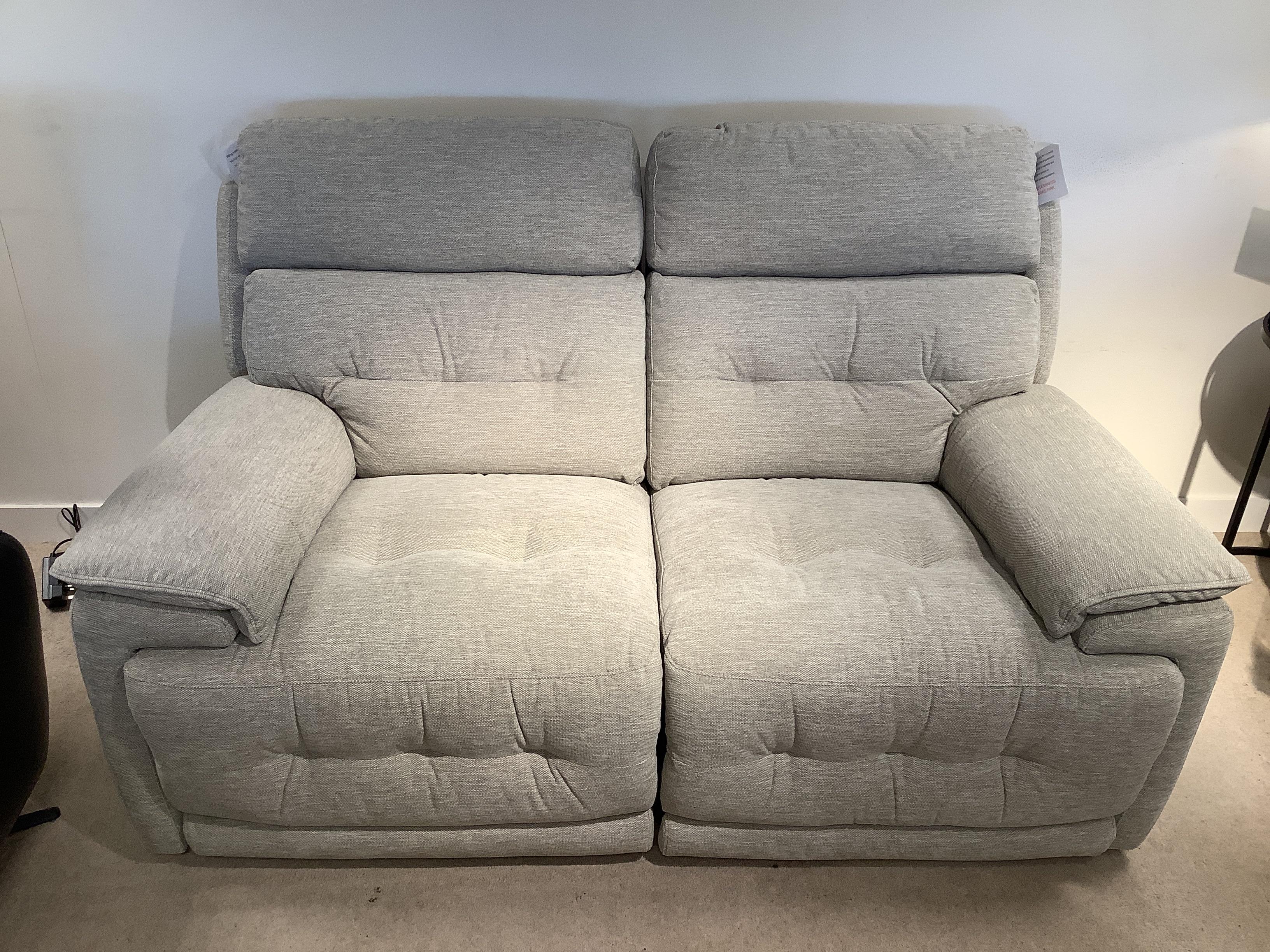 Brescia 2 seater fabric recliner, with power headrests in  on Furniture Village