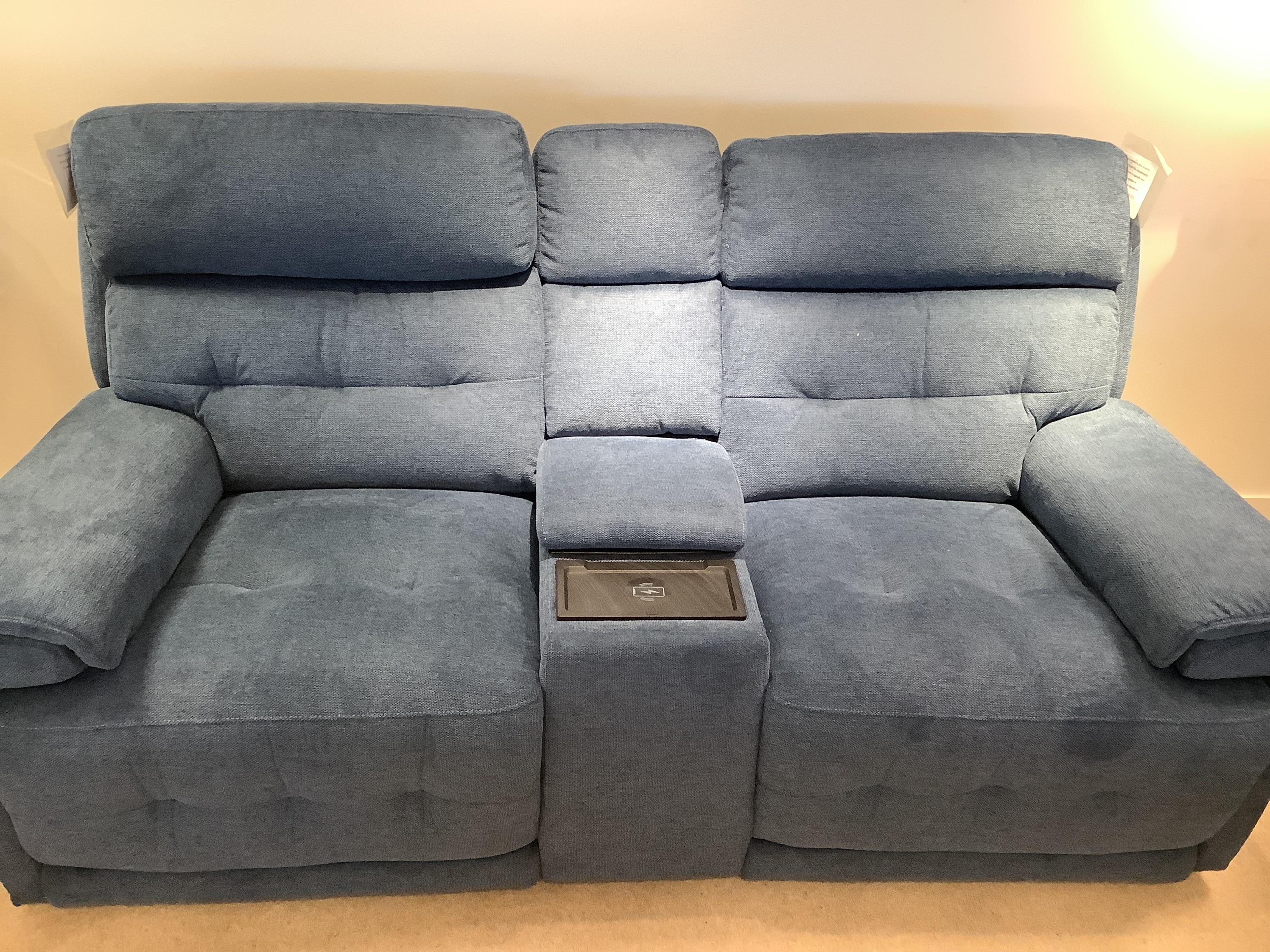 Brescia 2 seater power recliner fabric sofa, with smart console and power headrests in  on Furniture Village