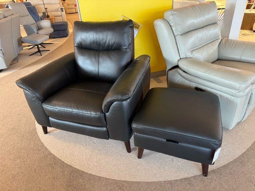 Morgan power chair & storage stool in  on Furniture Village