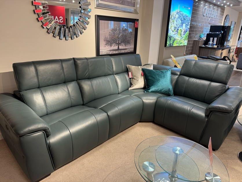 Inca corner sofa power recliner with power headrests in  on Furniture Village