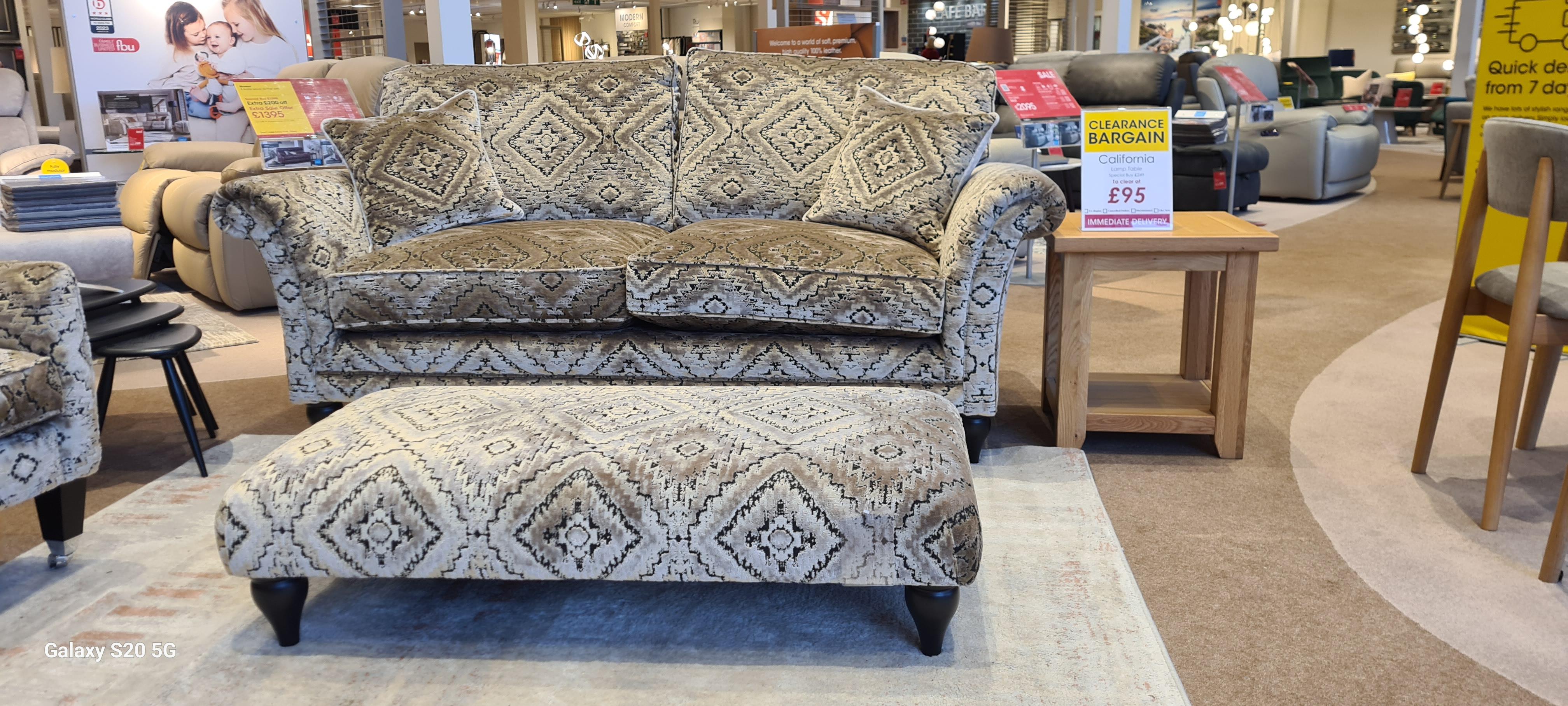 Plaza large 2 sofa accent chair and footstool in  on Furniture Village