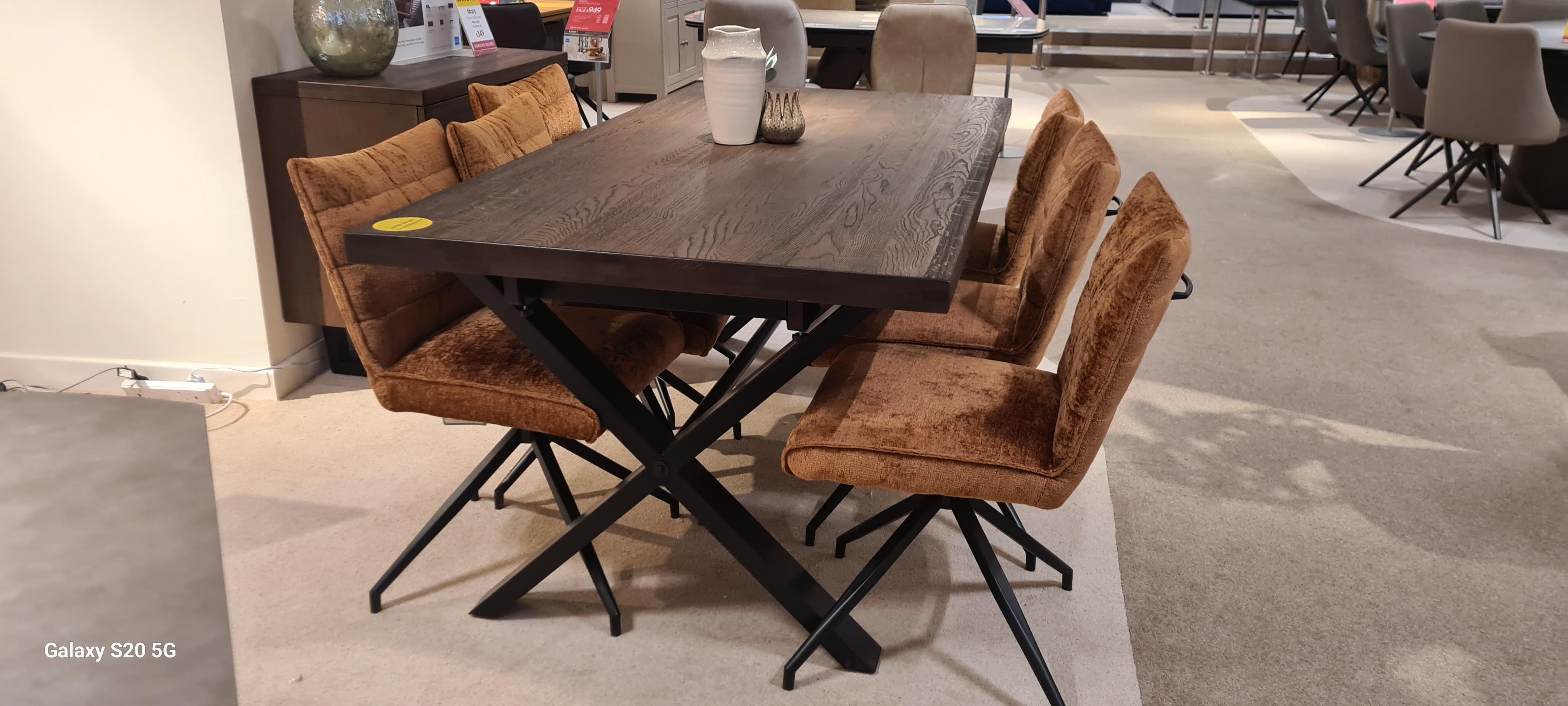 Mars 190cm table 6nchairs and extension leaf in  on Furniture Village