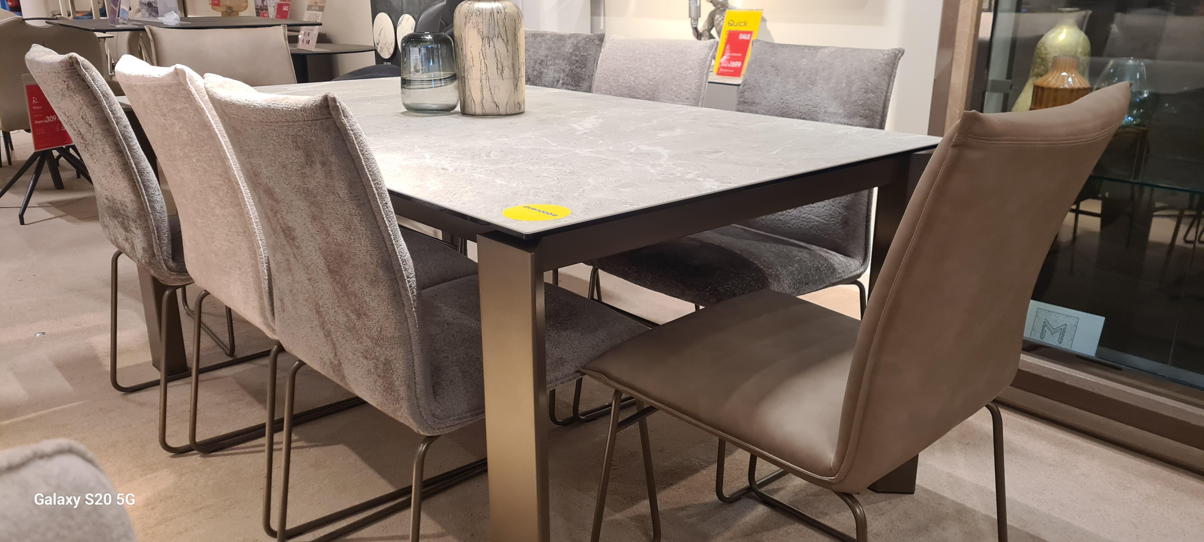 Viola extending dining table 8 chairs and sideboard in  on Furniture Village