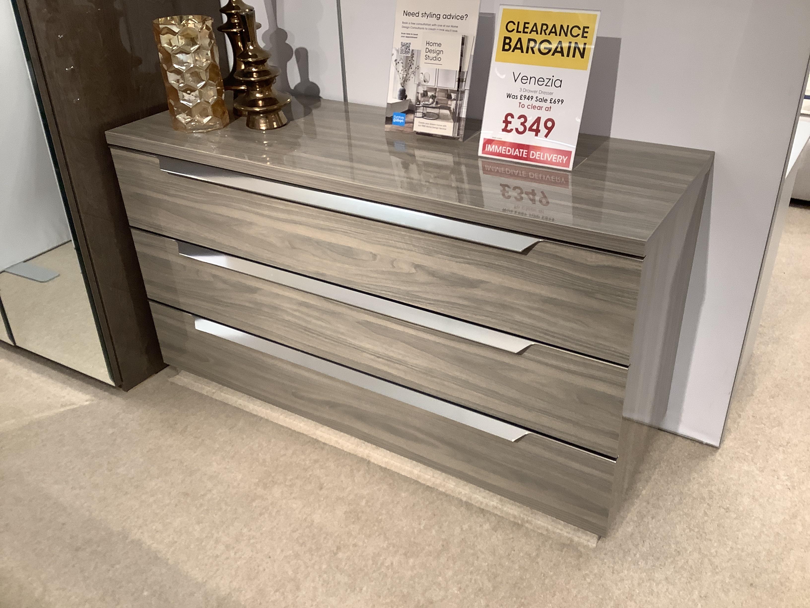 Venezia 3 Drawer Dresser in  on Furniture Village