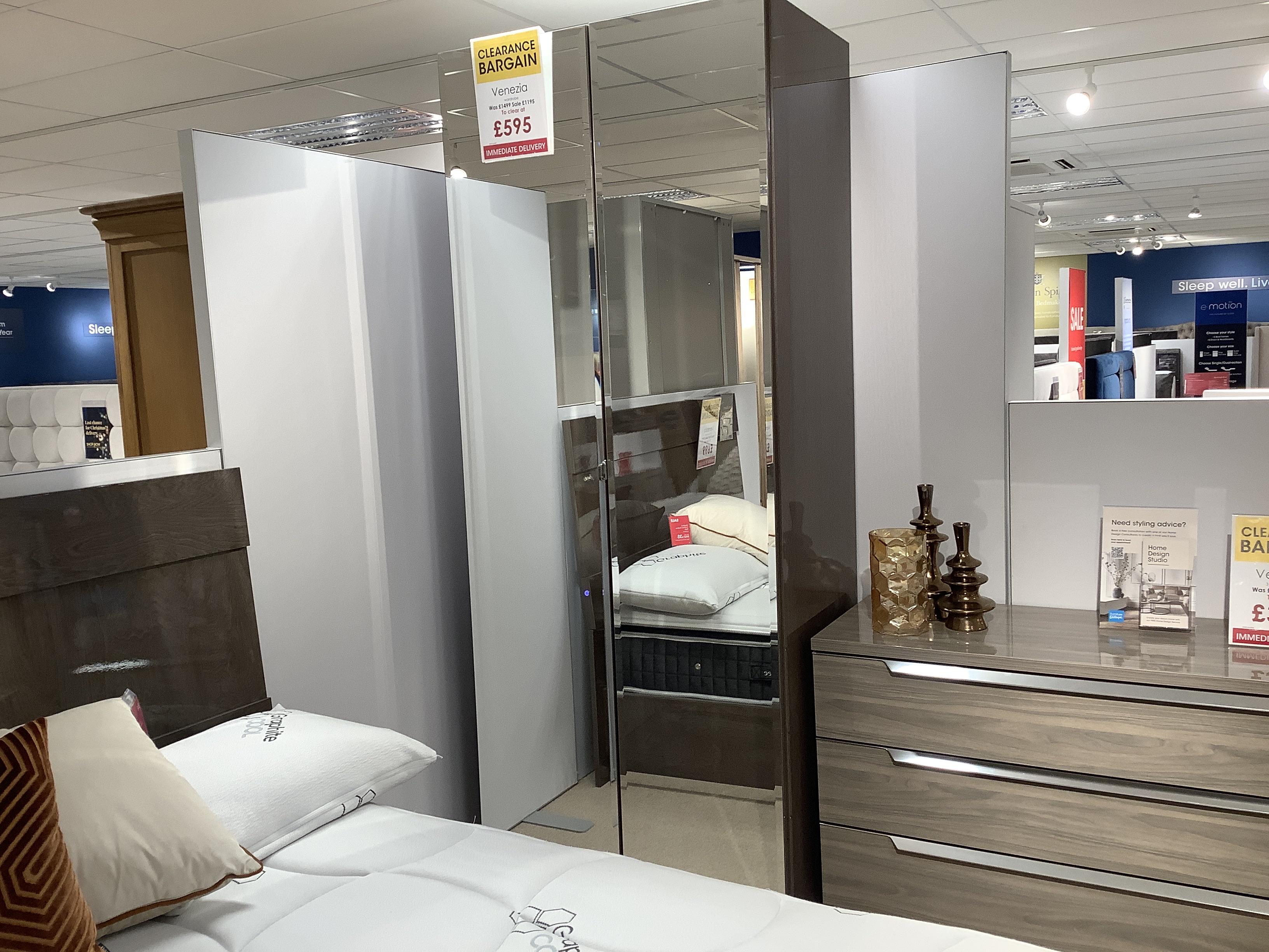 Venezia 2 Door Mirror Wardrobe in  on Furniture Village
