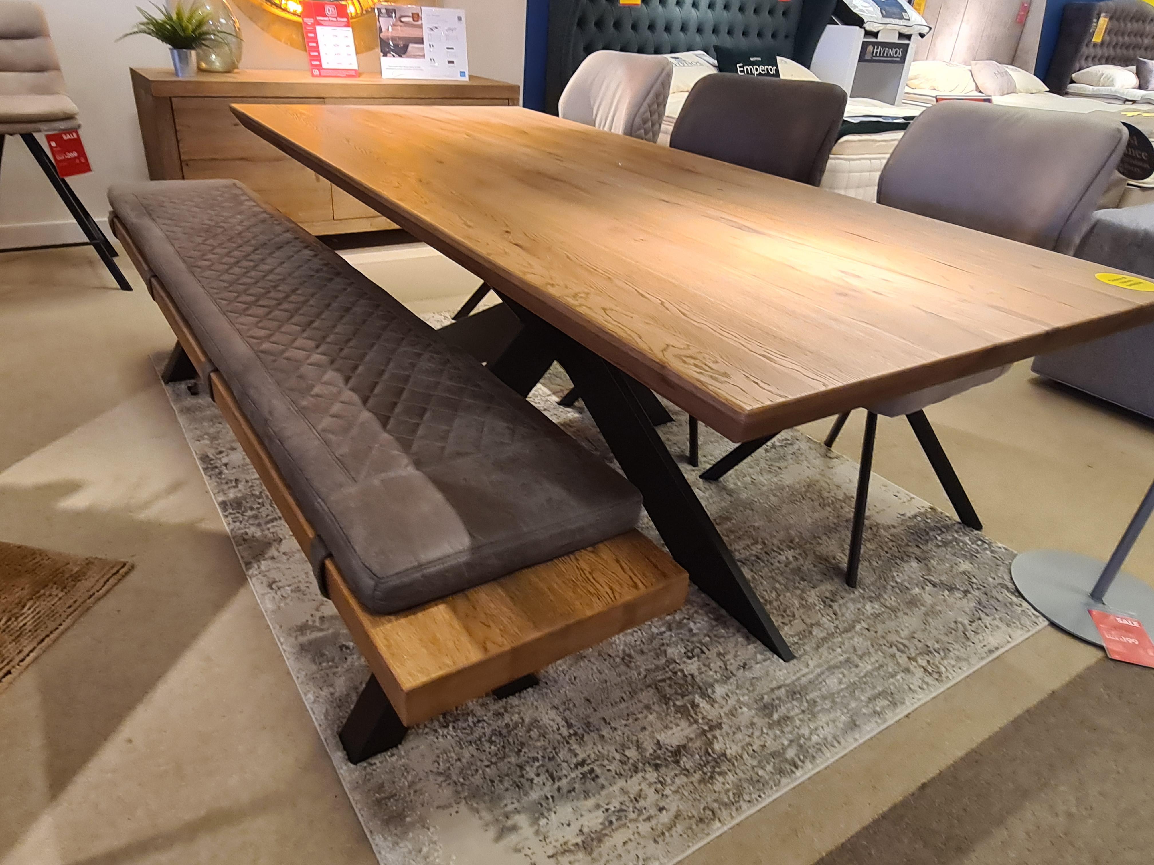 Bodahl Loki 220cm Table, Bench , 3 Chairs & 2 Bench Pads in  on Furniture Village