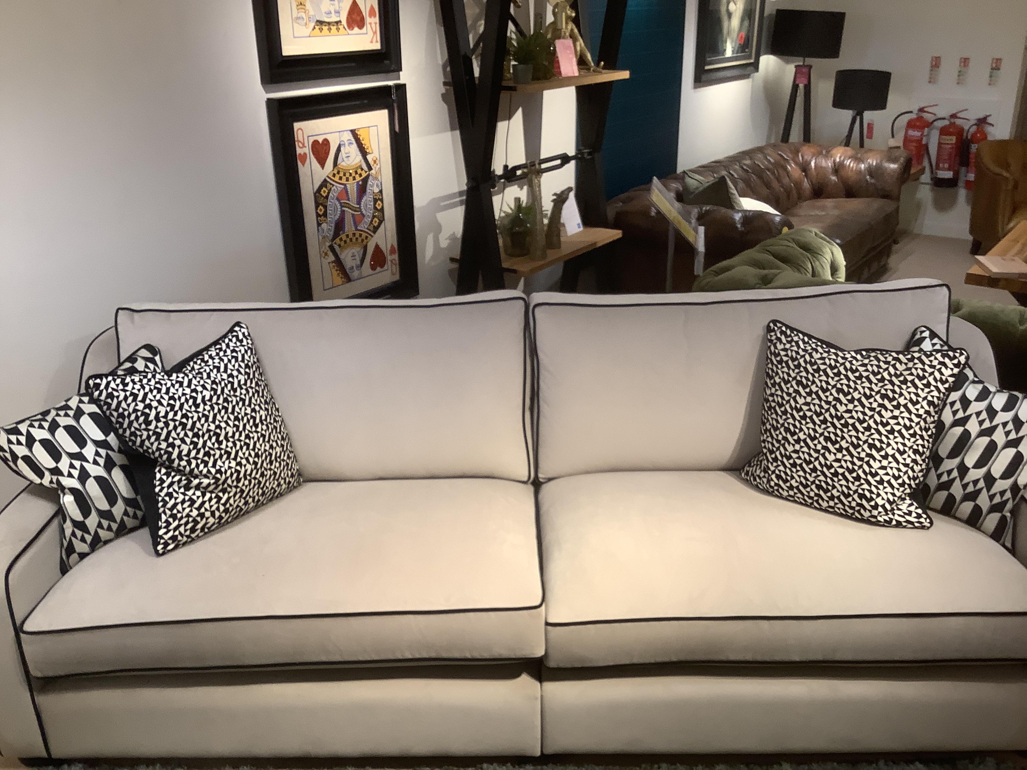 Celine 4 seater with matching armchair and storage footstool in  on Furniture Village