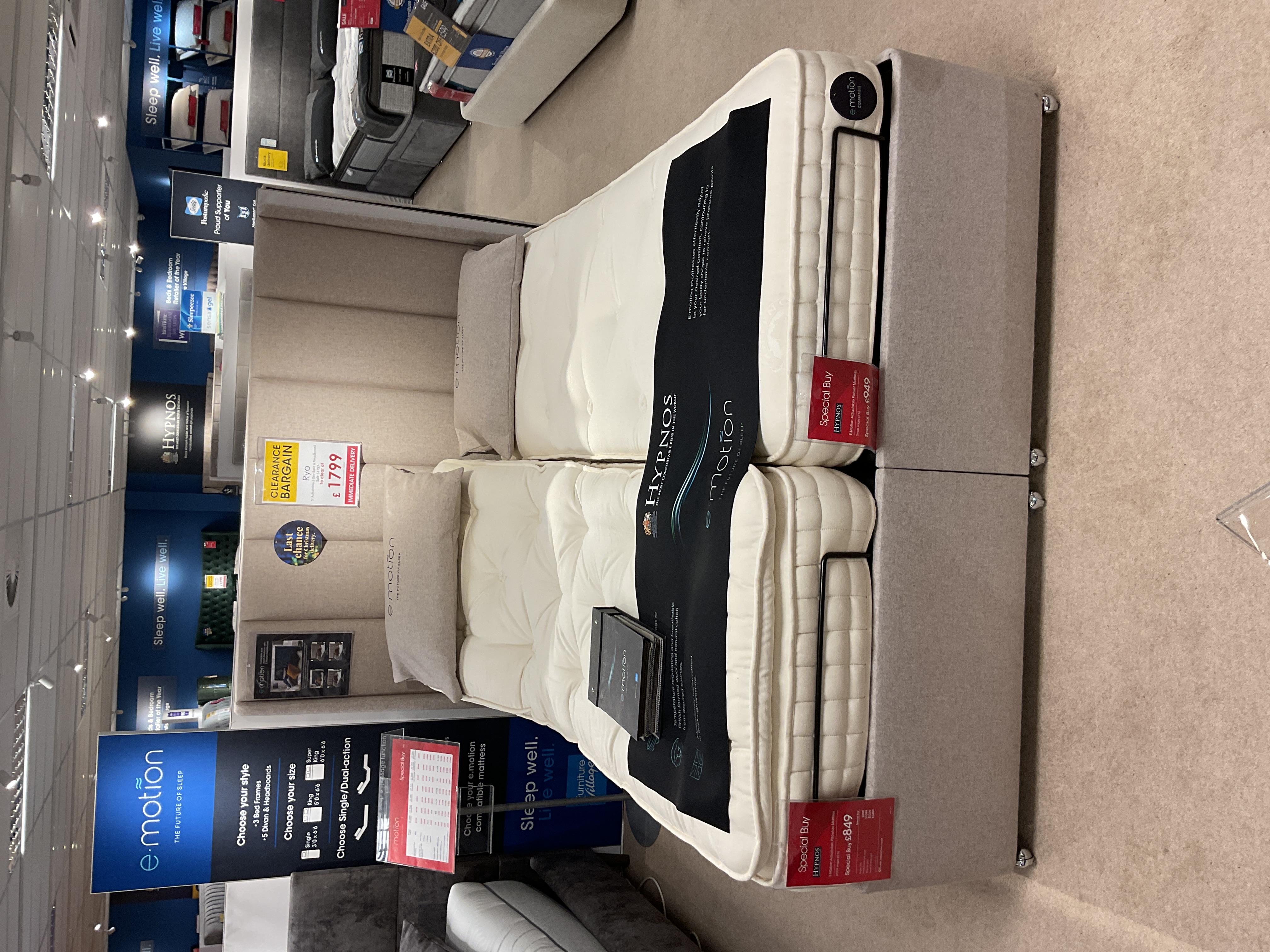 Ryo Adjustable King size 2 Drawer Base, mattress and Headboard in  on Furniture Village