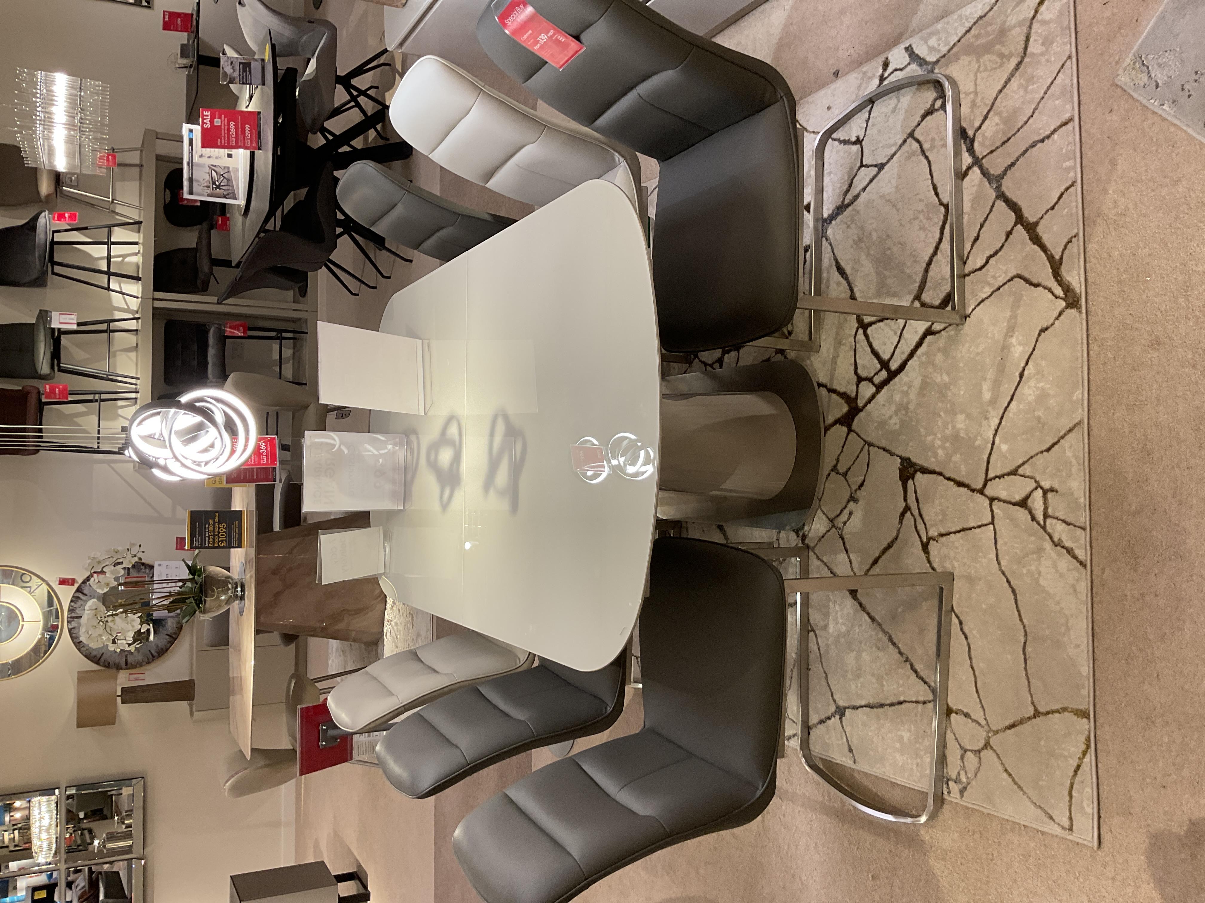 Cashmere Diner Table with 6 Chairs in  on Furniture Village