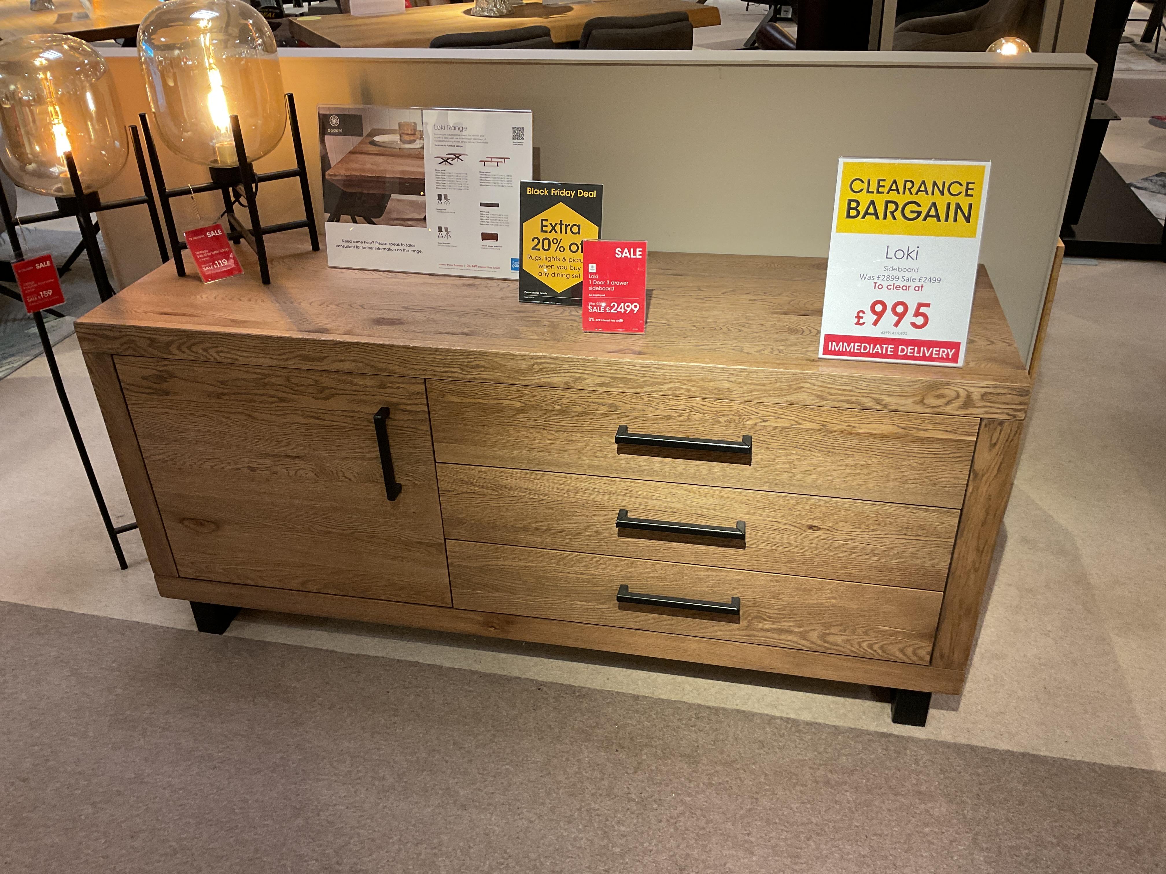 Loki Sideboard 1 Door 3 Drawer in  on Furniture Village