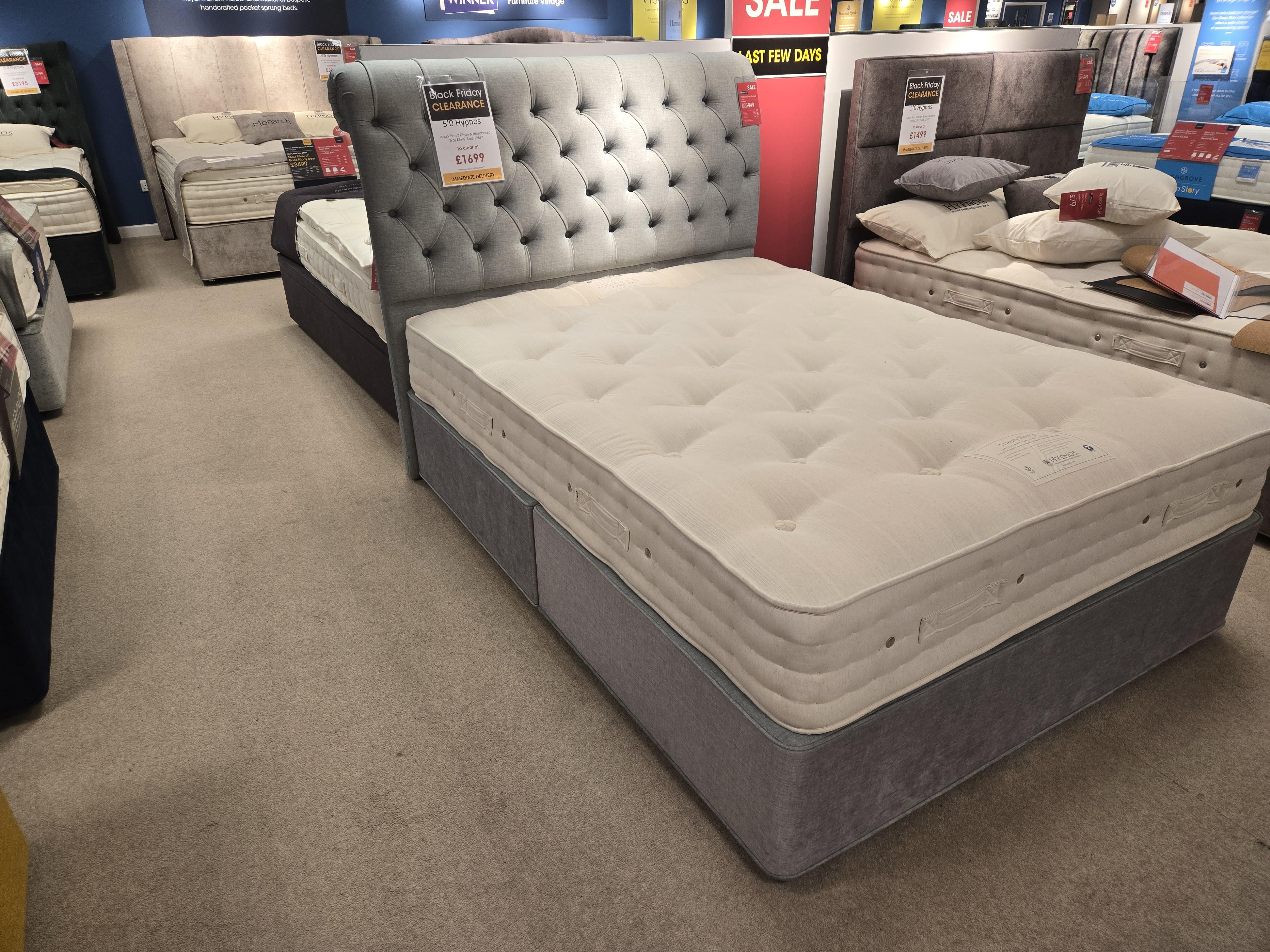 5'0 Luxury Firm 3 divan set & headboard in  on Furniture Village