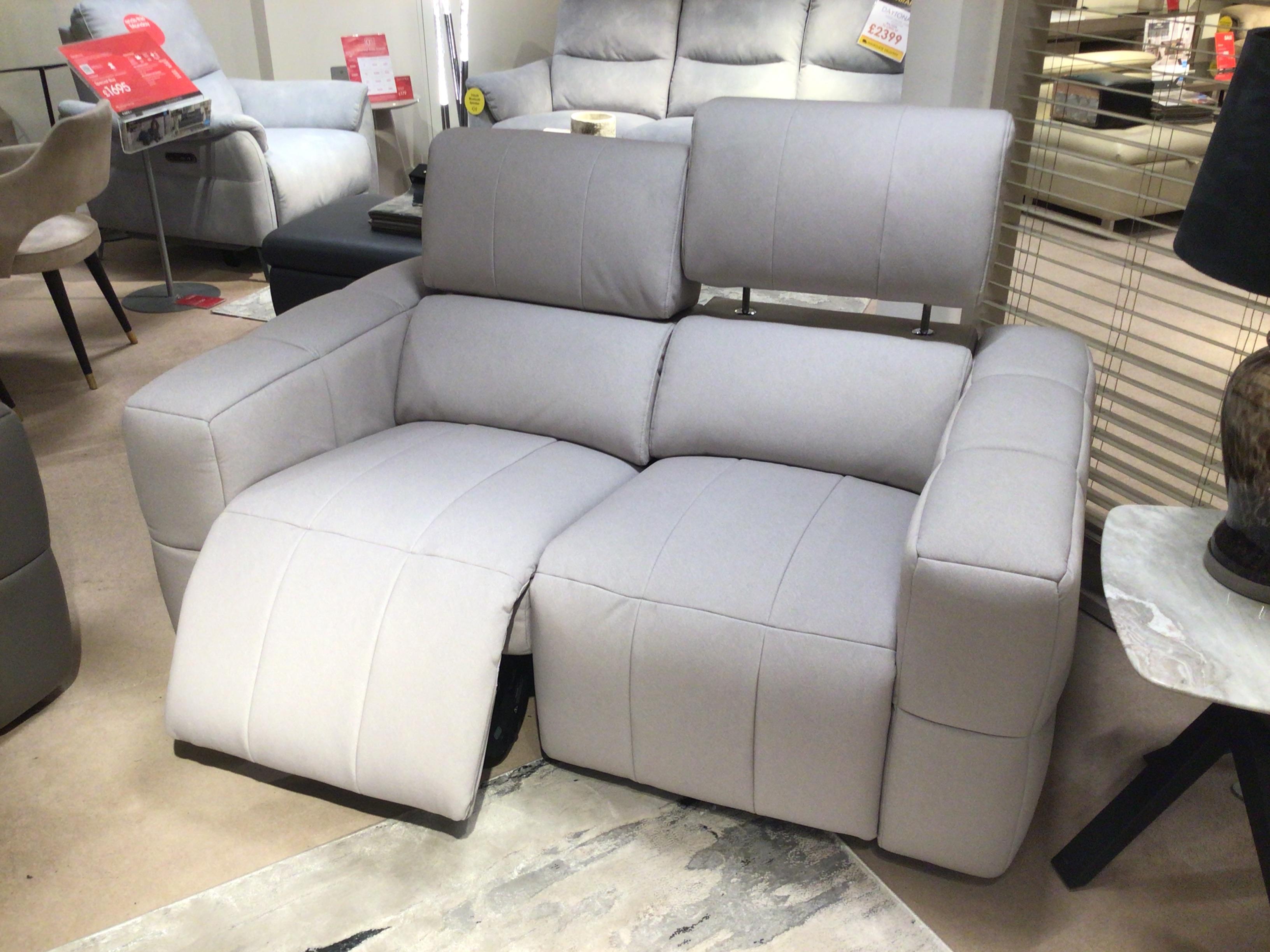 Cube 2 seater power recliner and telescopic headrest in  on Furniture Village