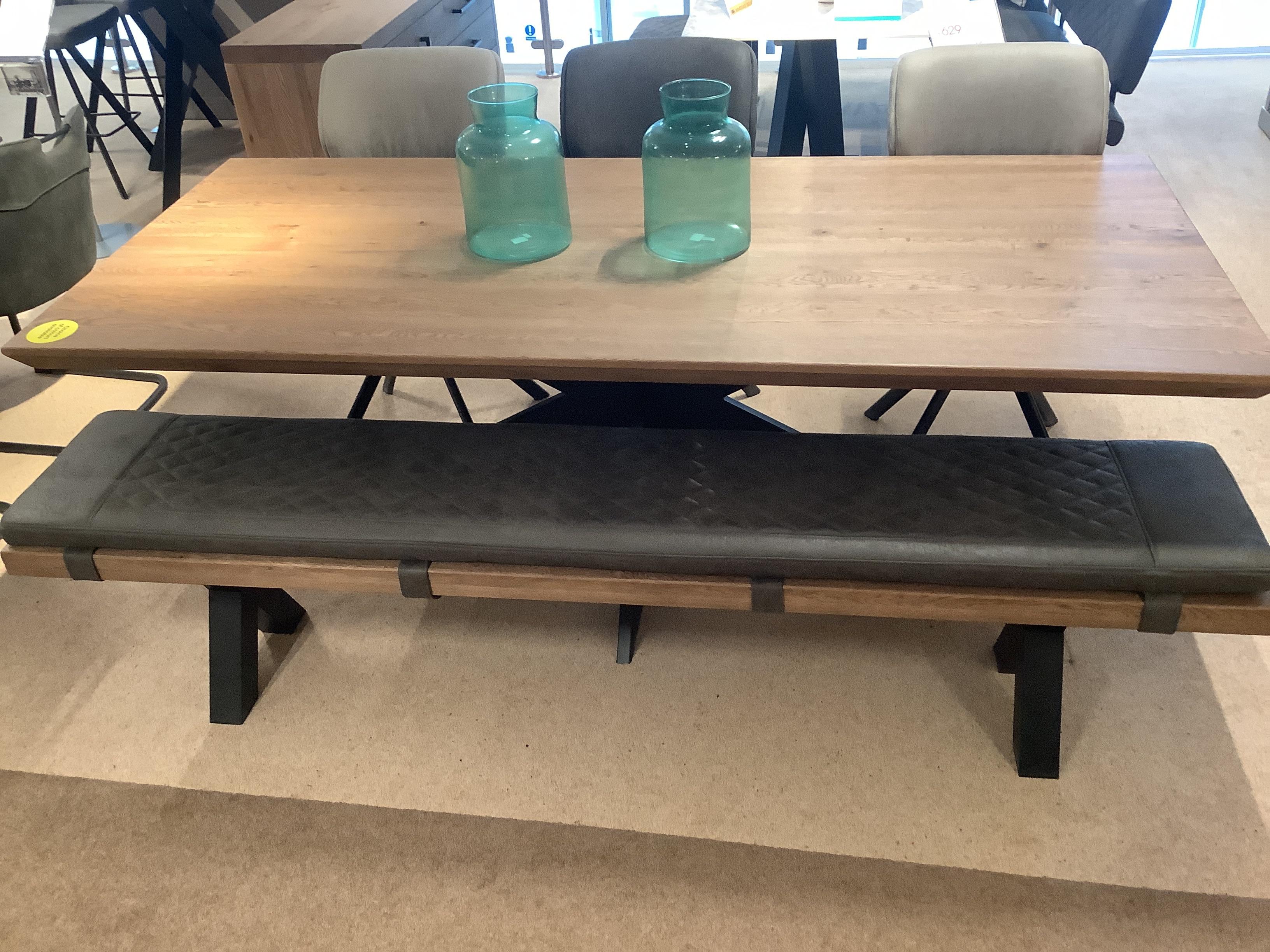 Loki 220cm Table, 3 Chairs & Bench in  on Furniture Village