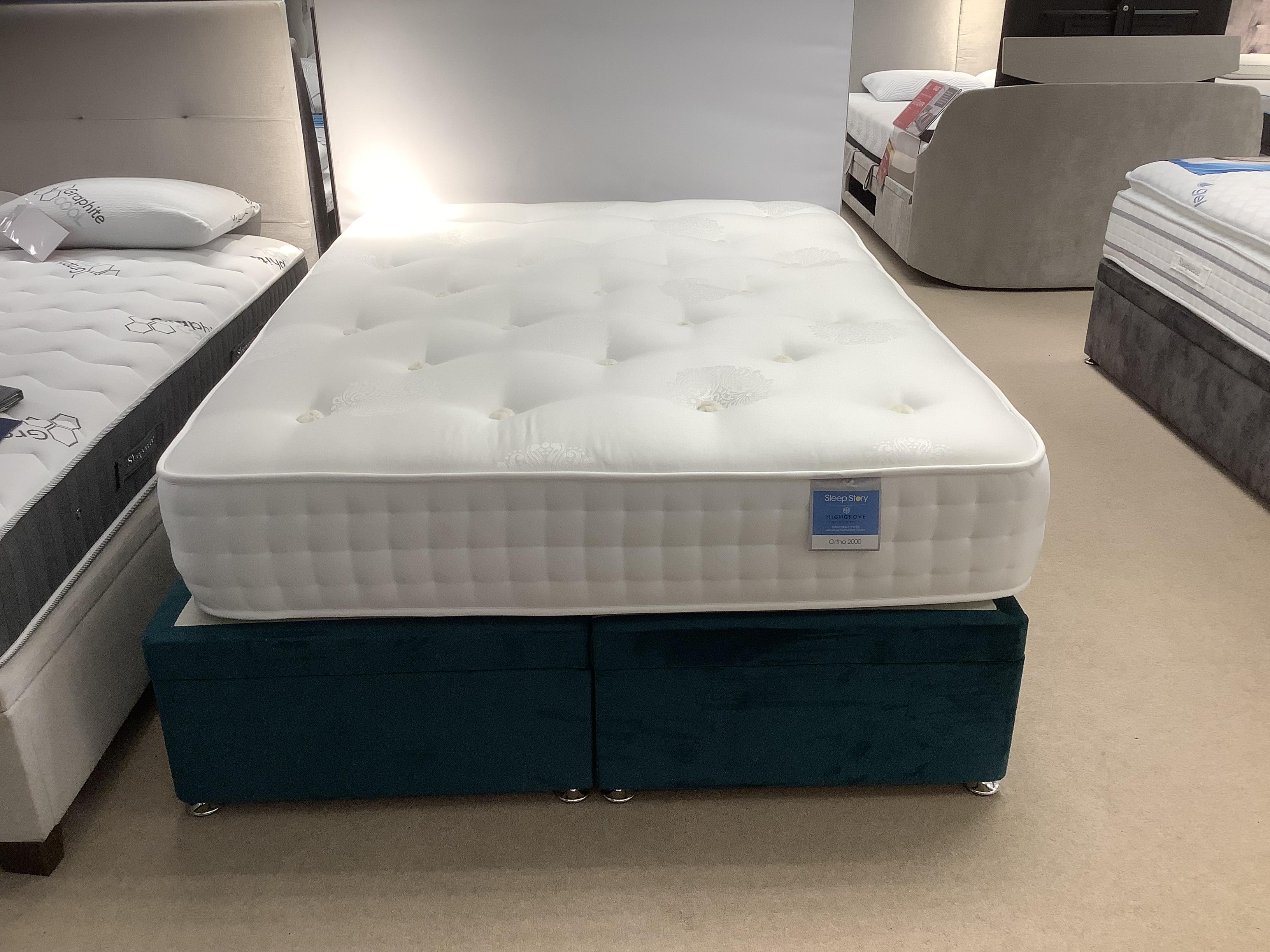 Sleep story ortho 2000 mattress and power ottoman divan base in  on Furniture Village