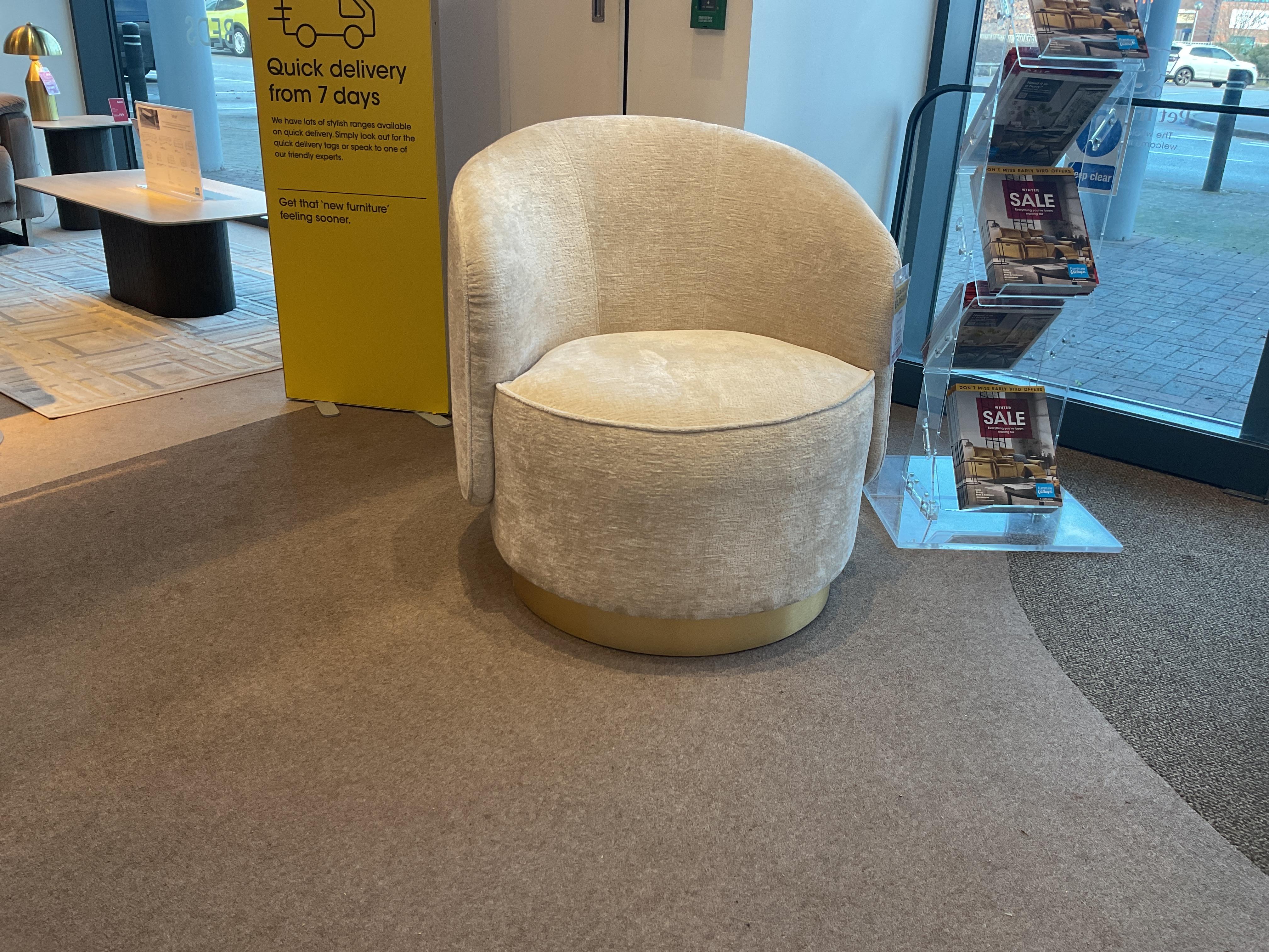 Savoy Accent Chair in Imperial Oyster colour fabric in  on Furniture Village