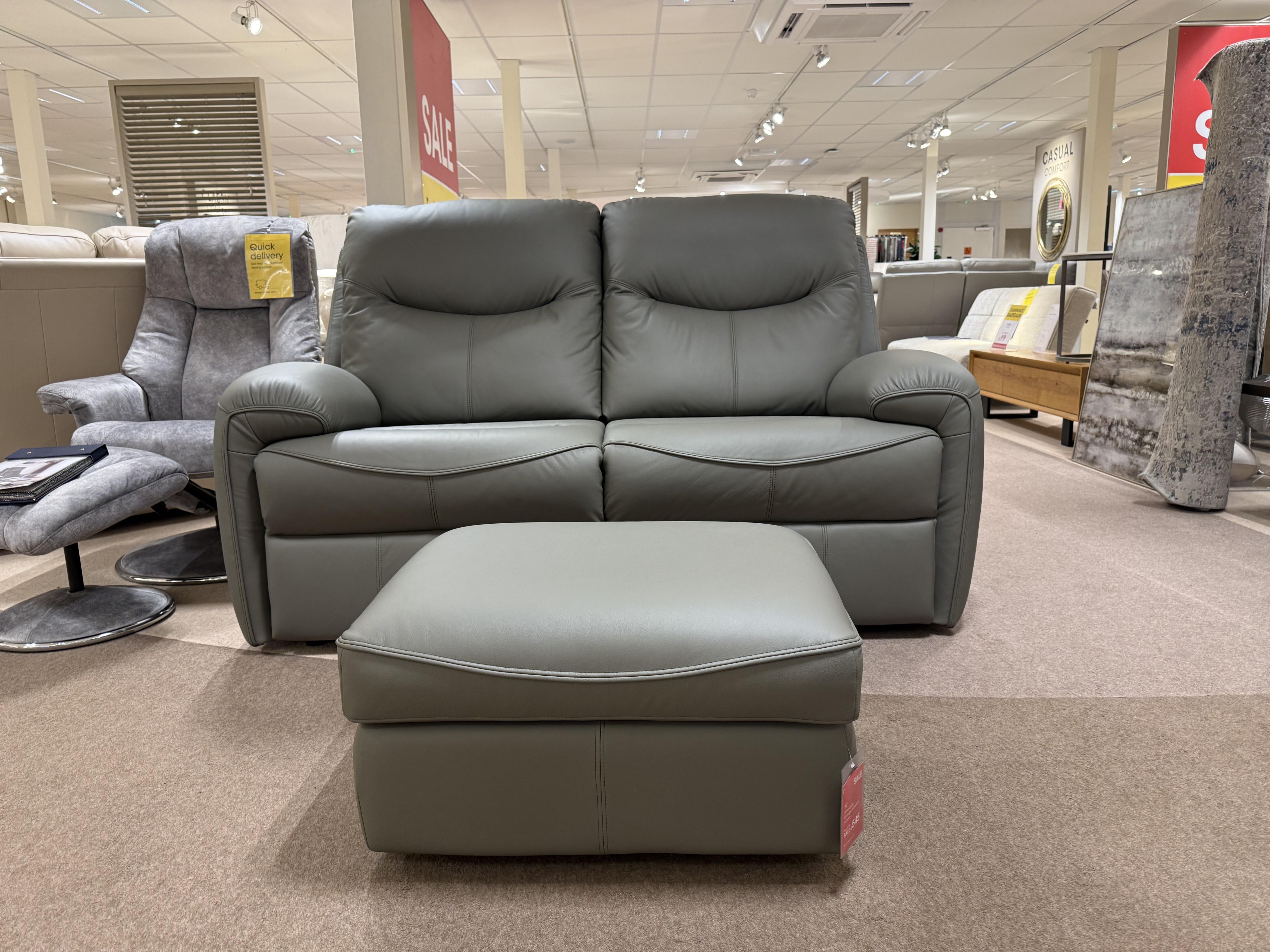 Amesbury 2 Seater & Stool in  on Furniture Village