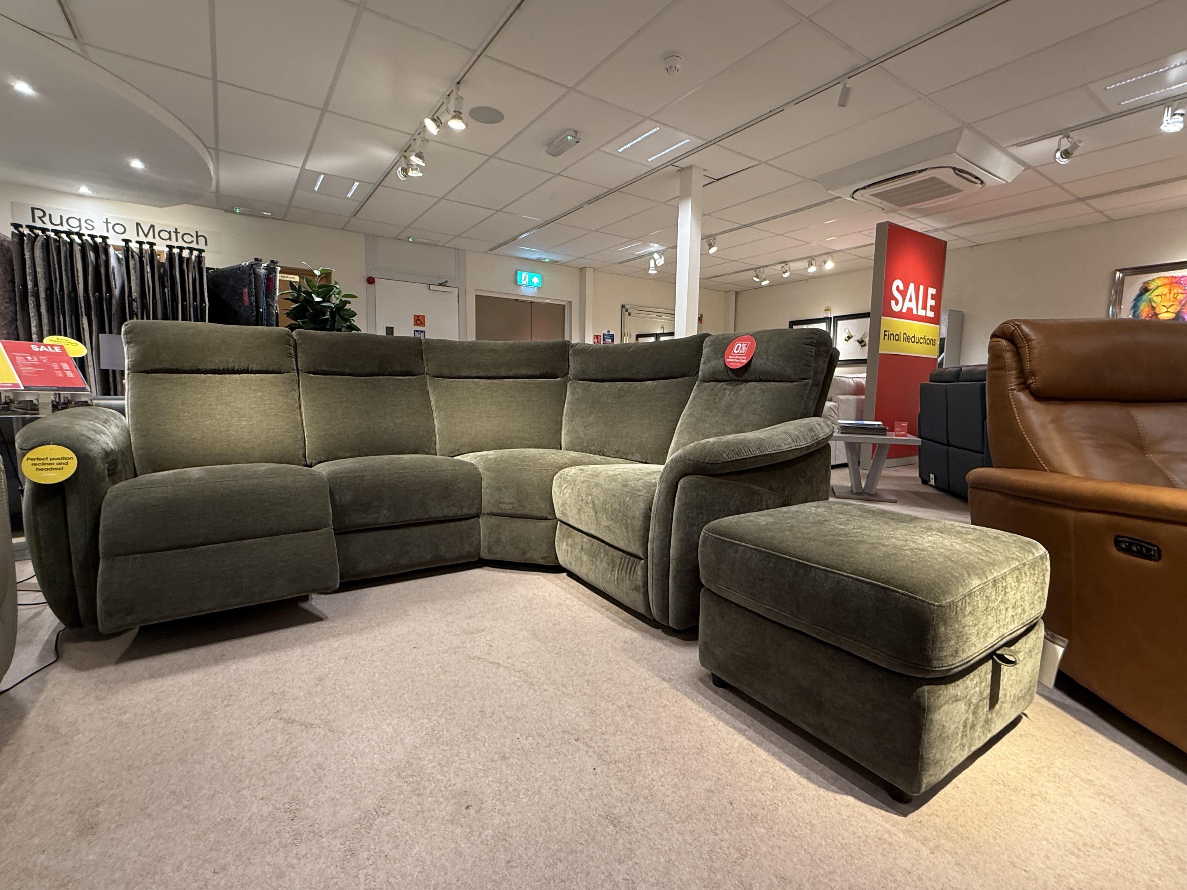 Dublin RHF Corner Power Sofa & Stool in  on Furniture Village