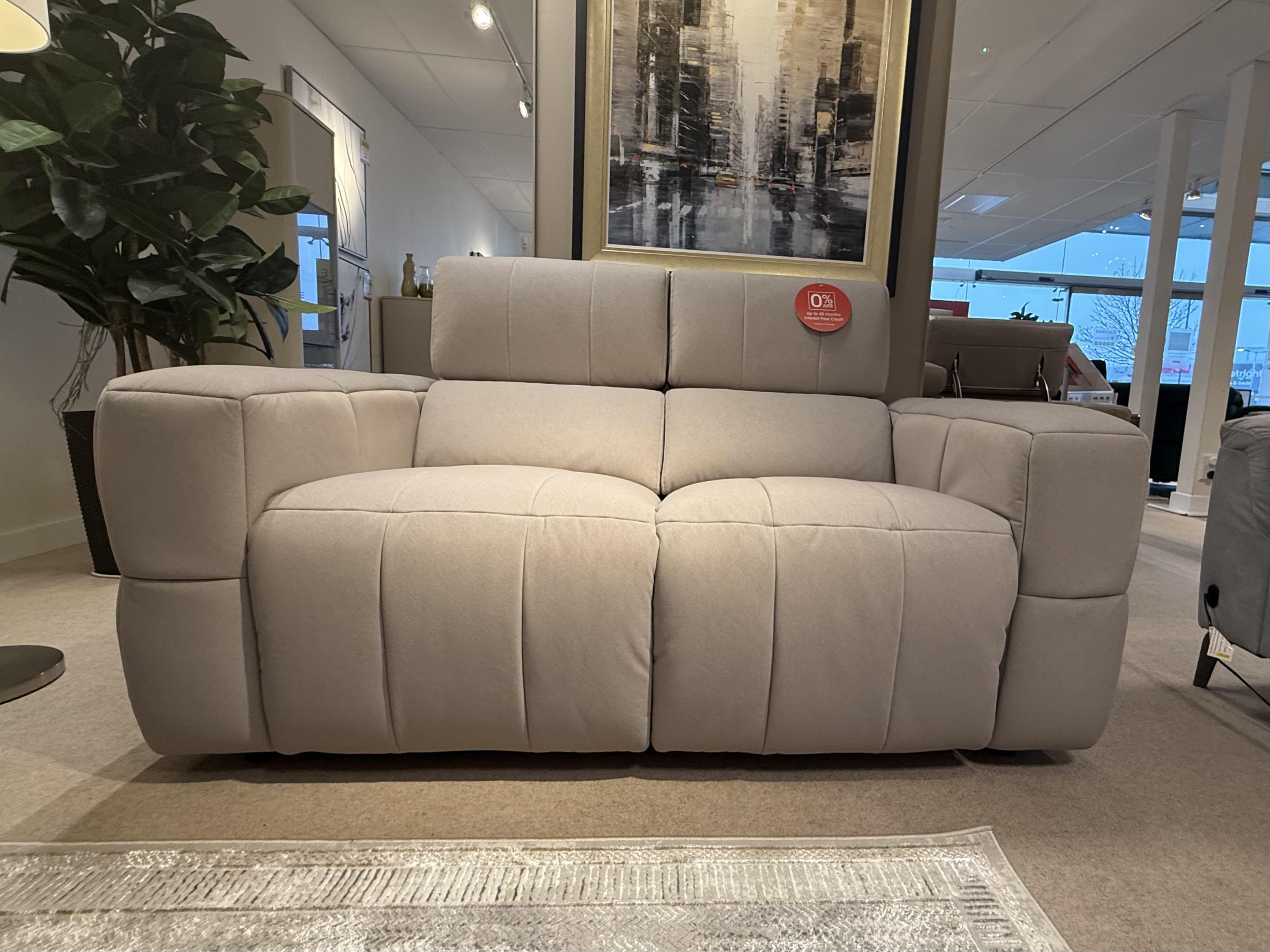 Cube 2 Seater Power Sofa & Stool in  on Furniture Village